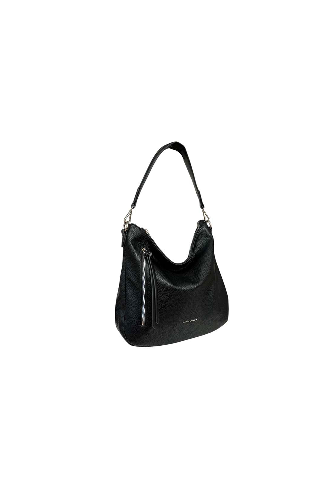 David Jones Zip Detail Shoulder Bag - Black 2 Shaws Department Stores