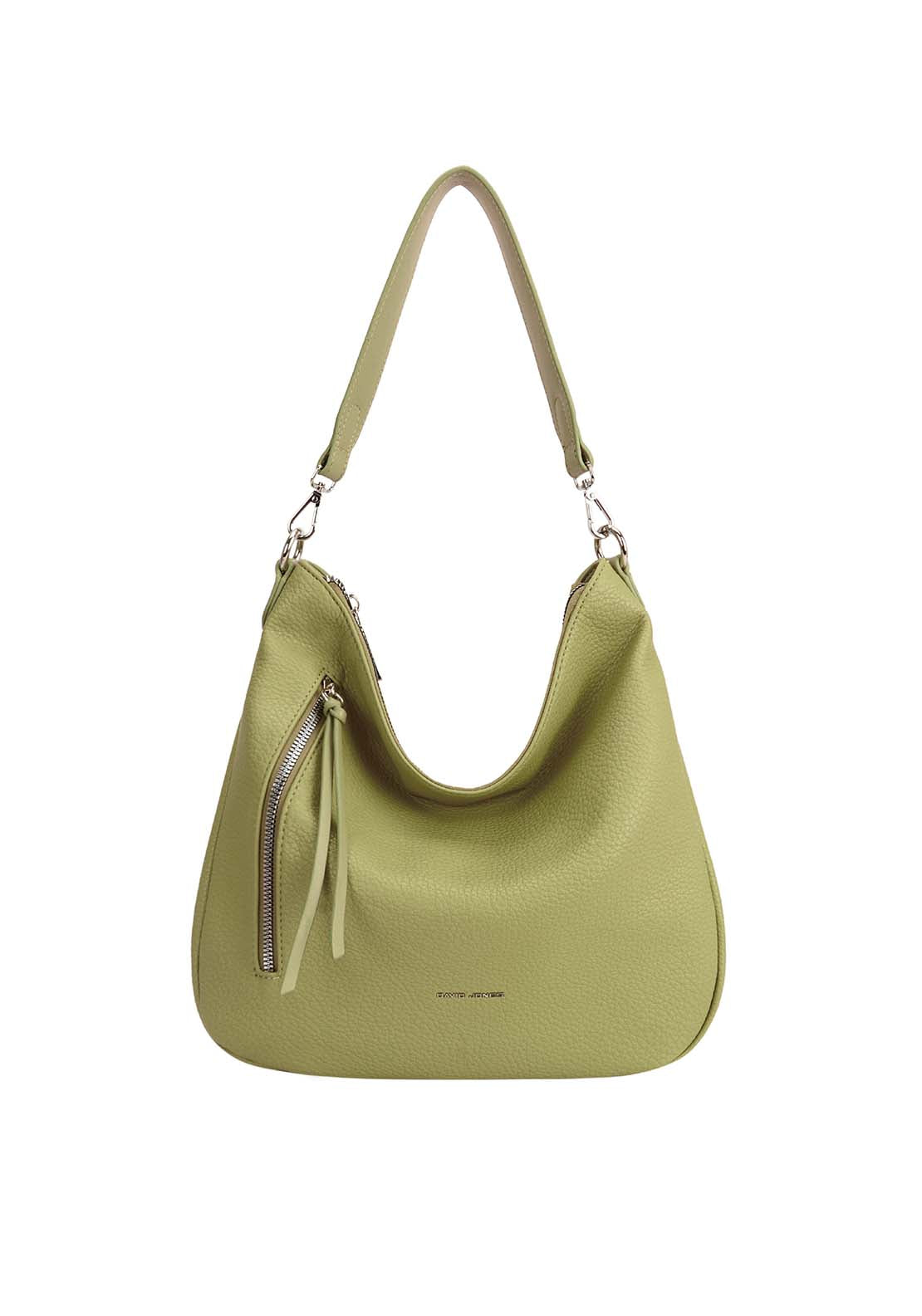 David Jones Zip Detail Shoulder Bag - Dk Lime 1 Shaws Department Stores
