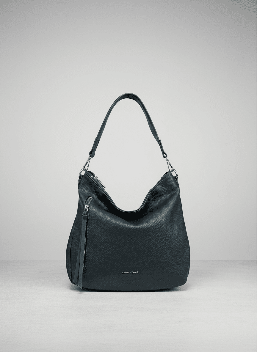 David Jones Zip Detail Shoulder Bag - Navy 2 Shaws Department Stores