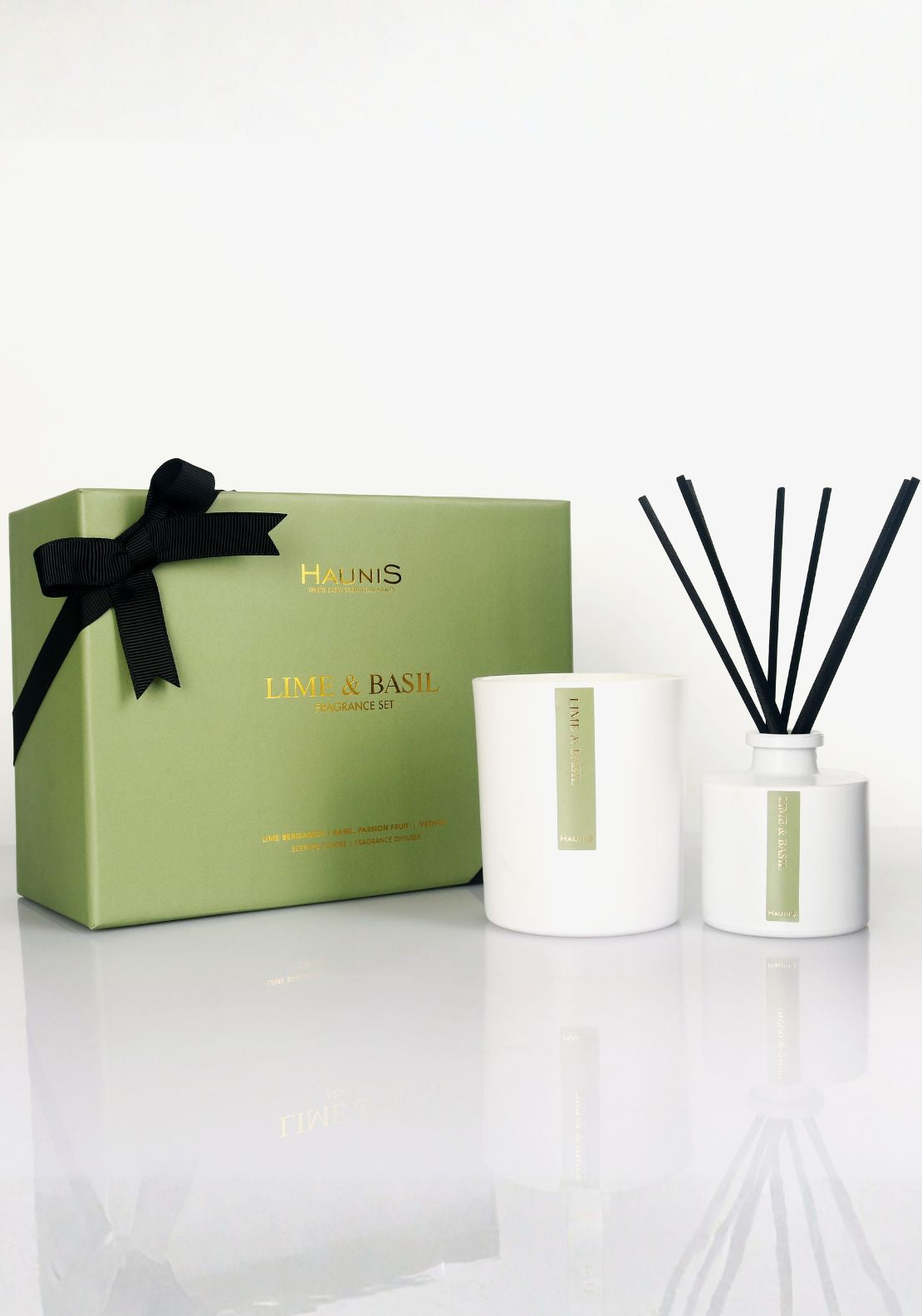 Haunis Lime & Basil Candle & Diffuser Set - Lime/basil 1 Shaws Department Stores