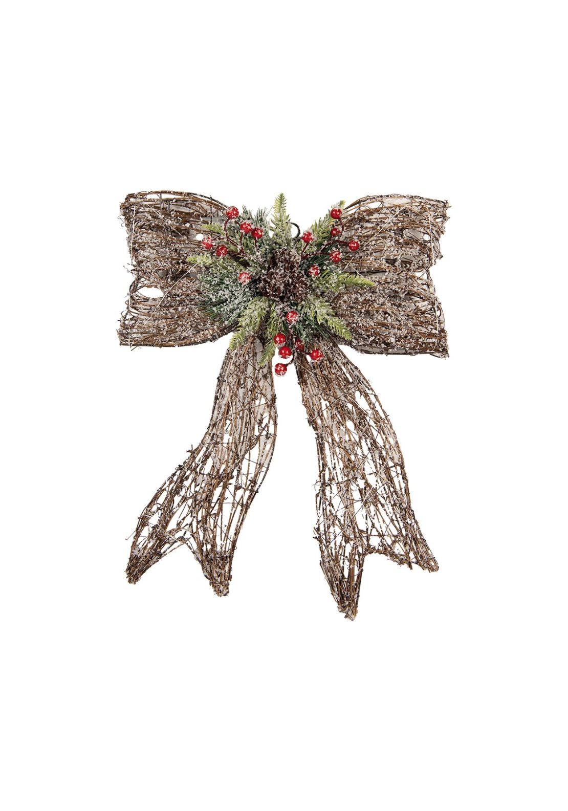 Christmas LED Rustic Bow Decoration - Multi