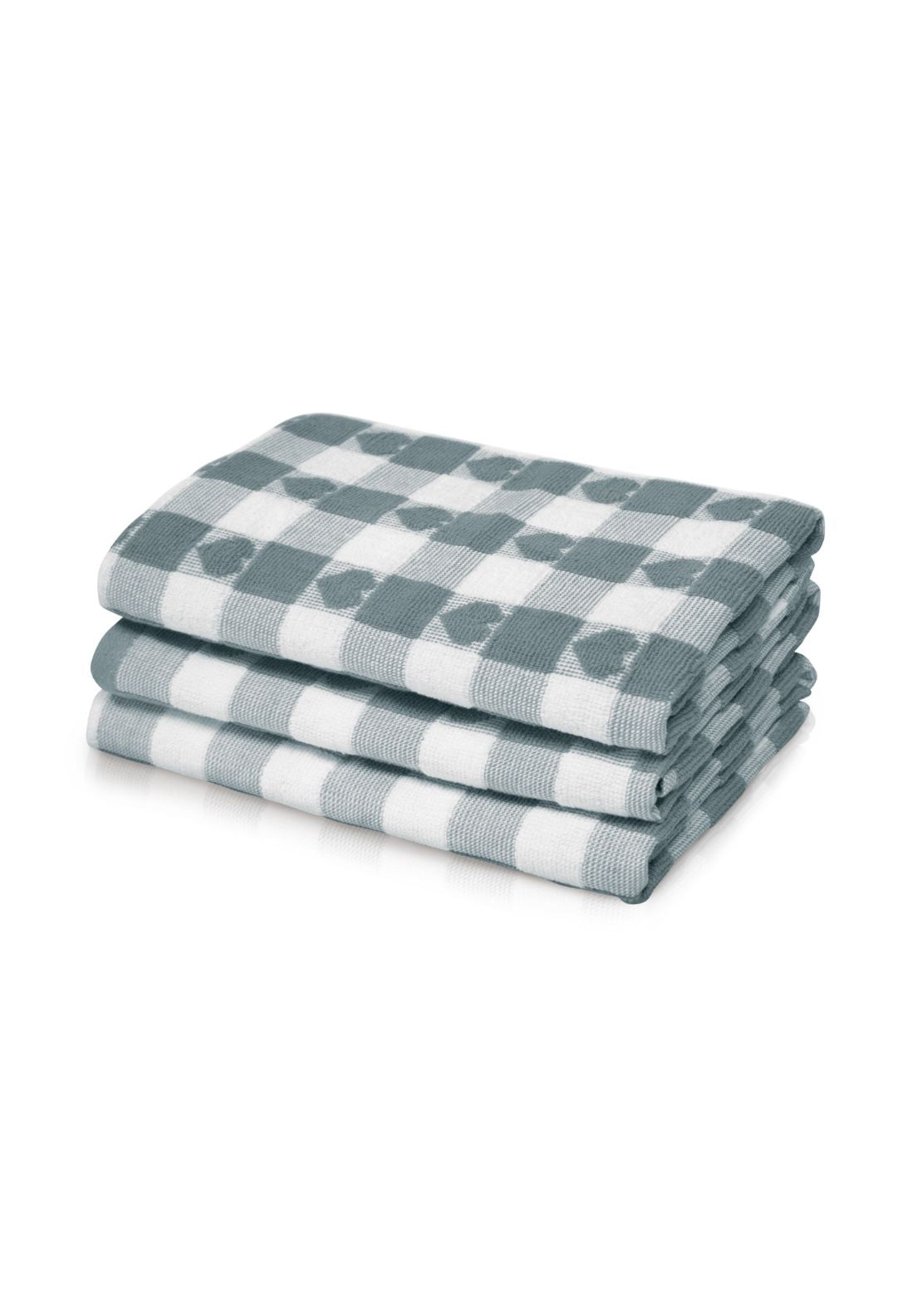 The Home Collection Hearts Check Tea Towel - Grey 1 Shaws Department Stores
