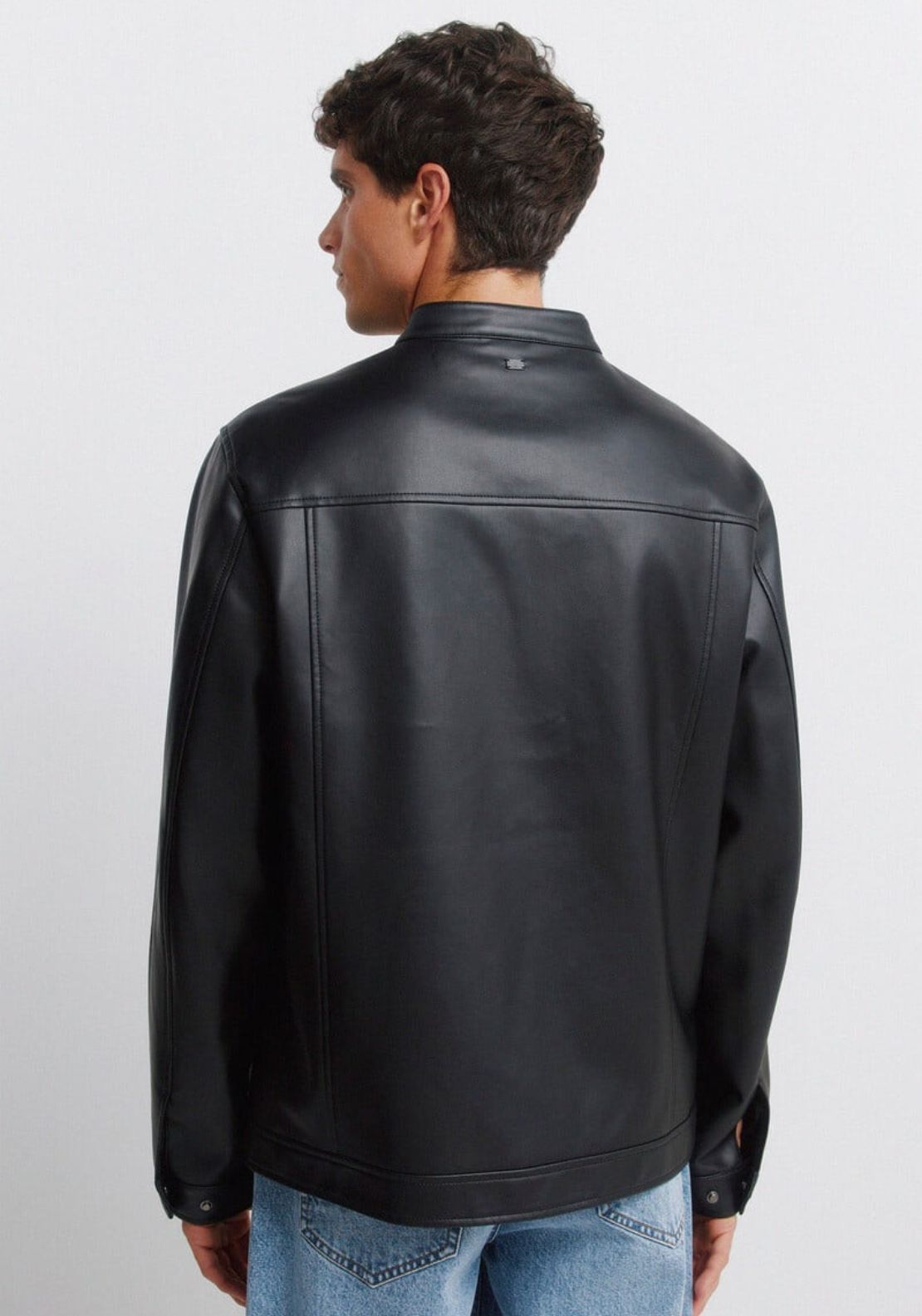 Springfield Faux Leather Jacket - Black 2 Shaws Department Stores