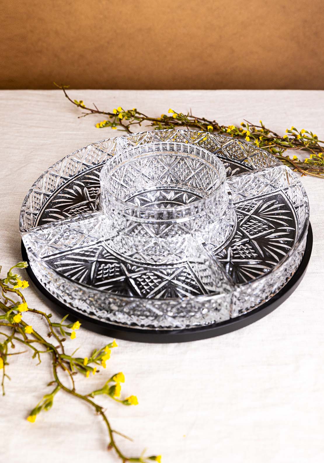 Killarney Crystal Trinity Lazy Susan Serving Set 1 Shaws Department Stores