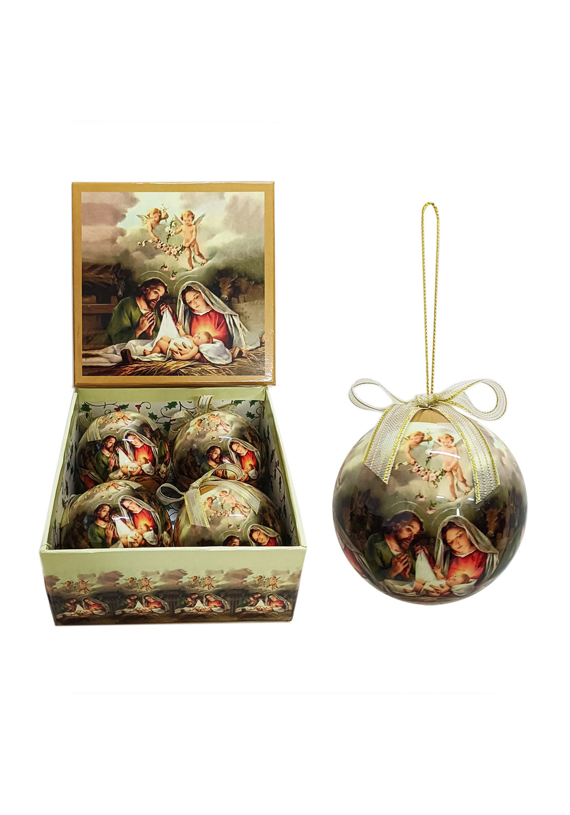 The Home Christmas Nativity Baubles Set of 4 - Multi 3 Shaws Department Stores