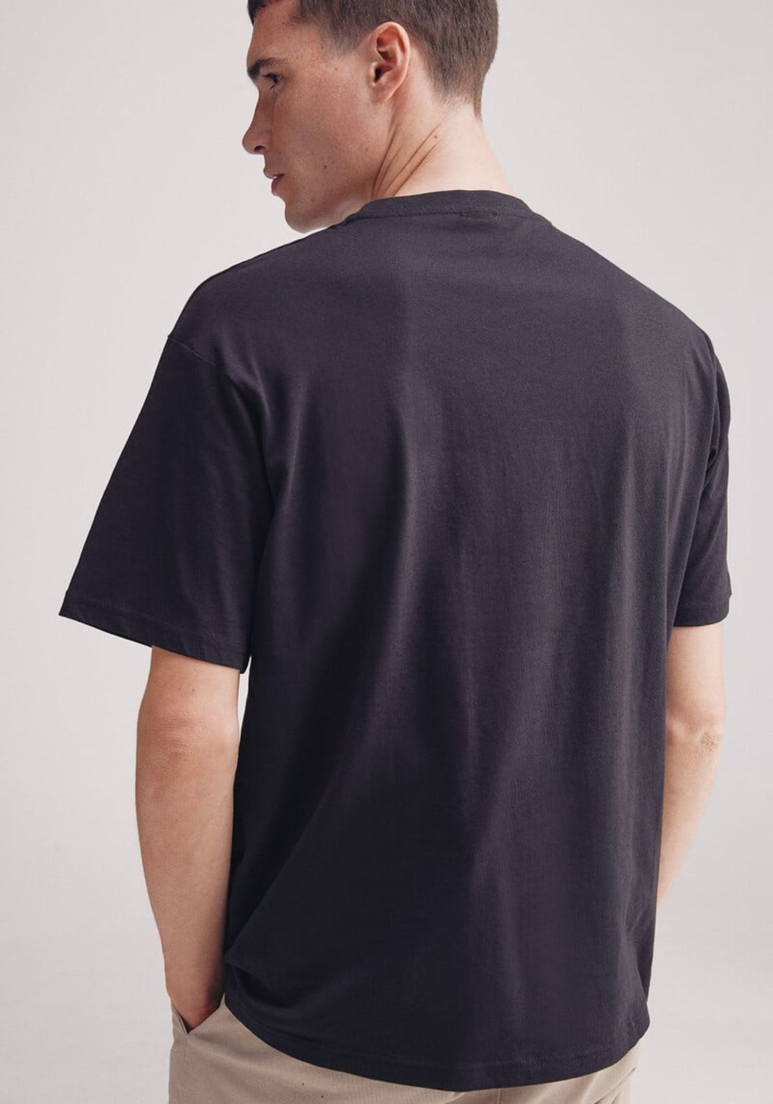 Springfield Basic Round Neck T-Shirt - Black 2 Shaws Department Stores