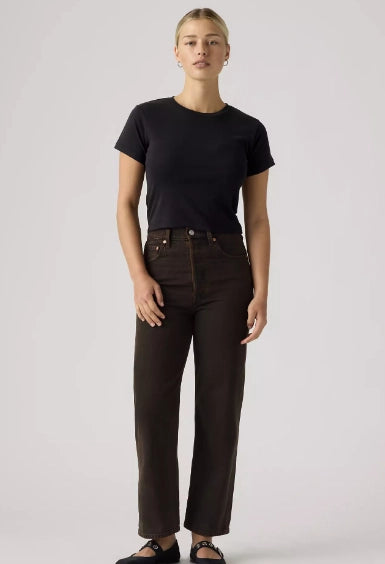 Levis Ribcage Straight Ankle Jeans - Brown 4 Shaws Department Stores