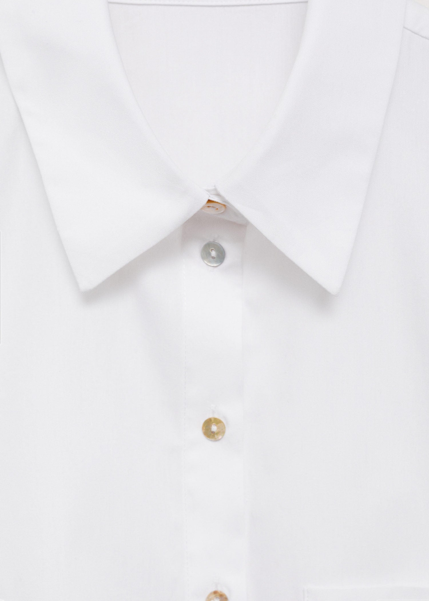 Mango Cropped shirt with pocket - Natural 7 Shaws Department Stores