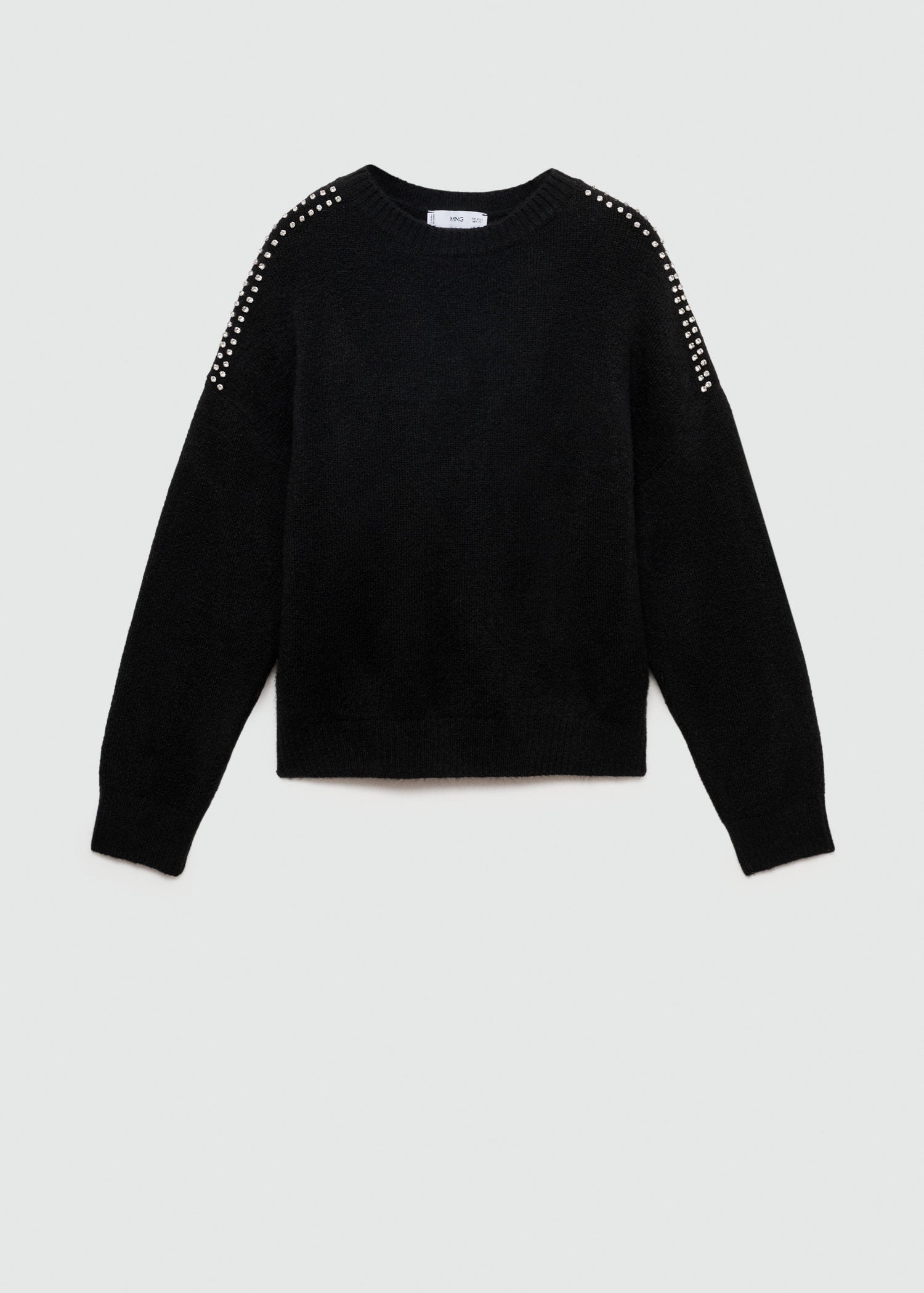 Mango Knitted sweater with glitter detail - Black 8 Shaws Department Stores