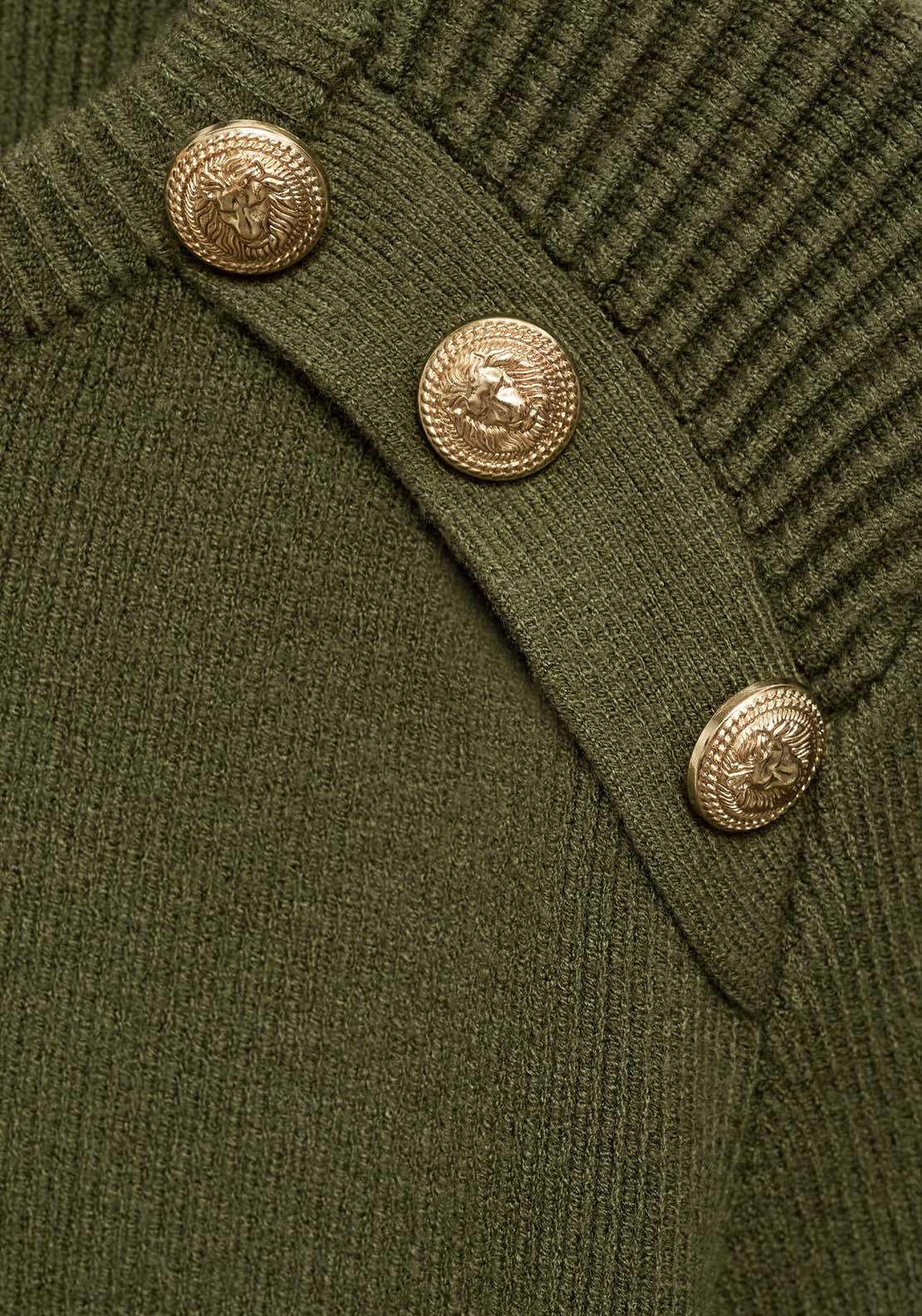 Mango Sweater with jewel buttons - Beige/khaki 9 Shaws Department Stores
