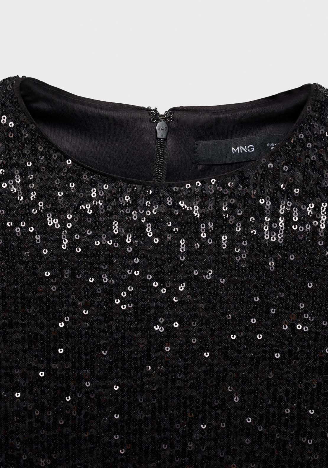 Mango Short-sleeved sequined t-shirt - Black 5 Shaws Department Stores