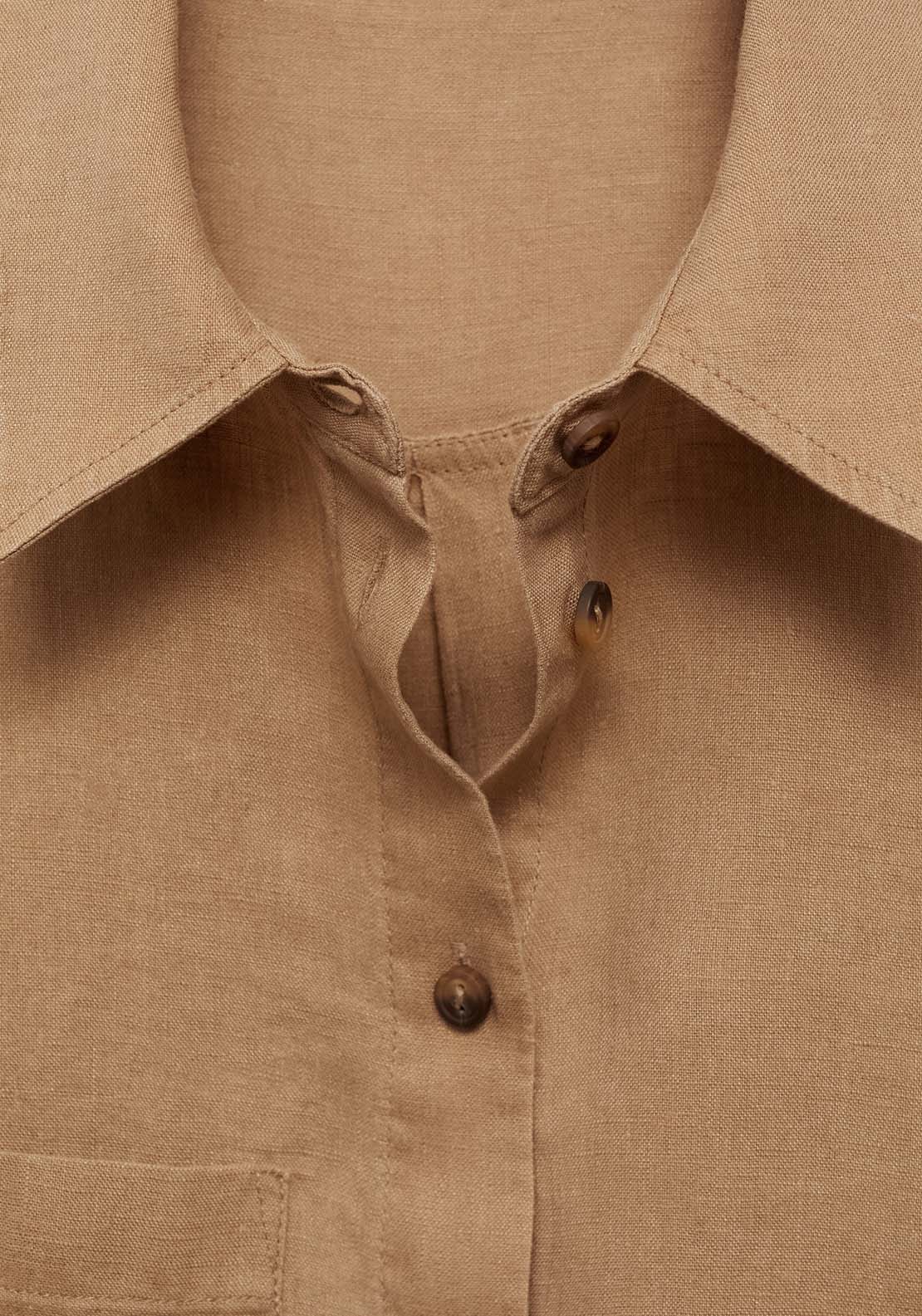 Mango 100% cropped linen shirt 7 Shaws Department Stores