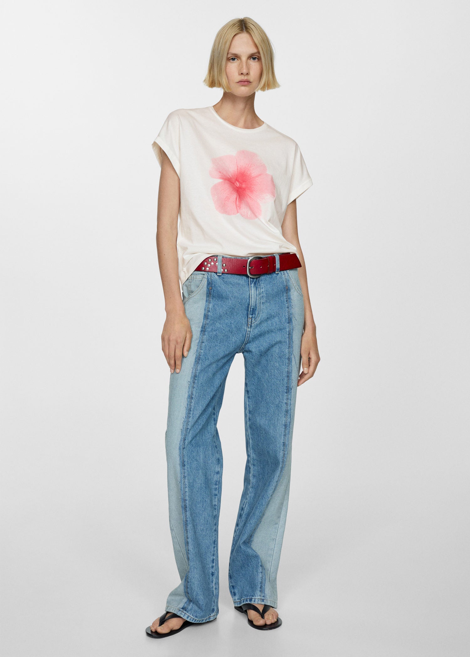 Mango Printed cotton-blend T-shirt 4 Shaws Department Stores