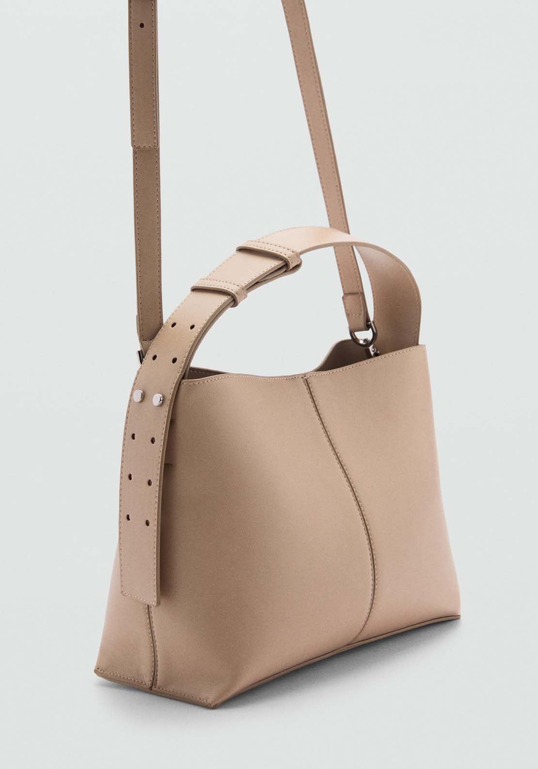 Mango Shopper shoulder bag - Natural 1 Shaws Department Stores