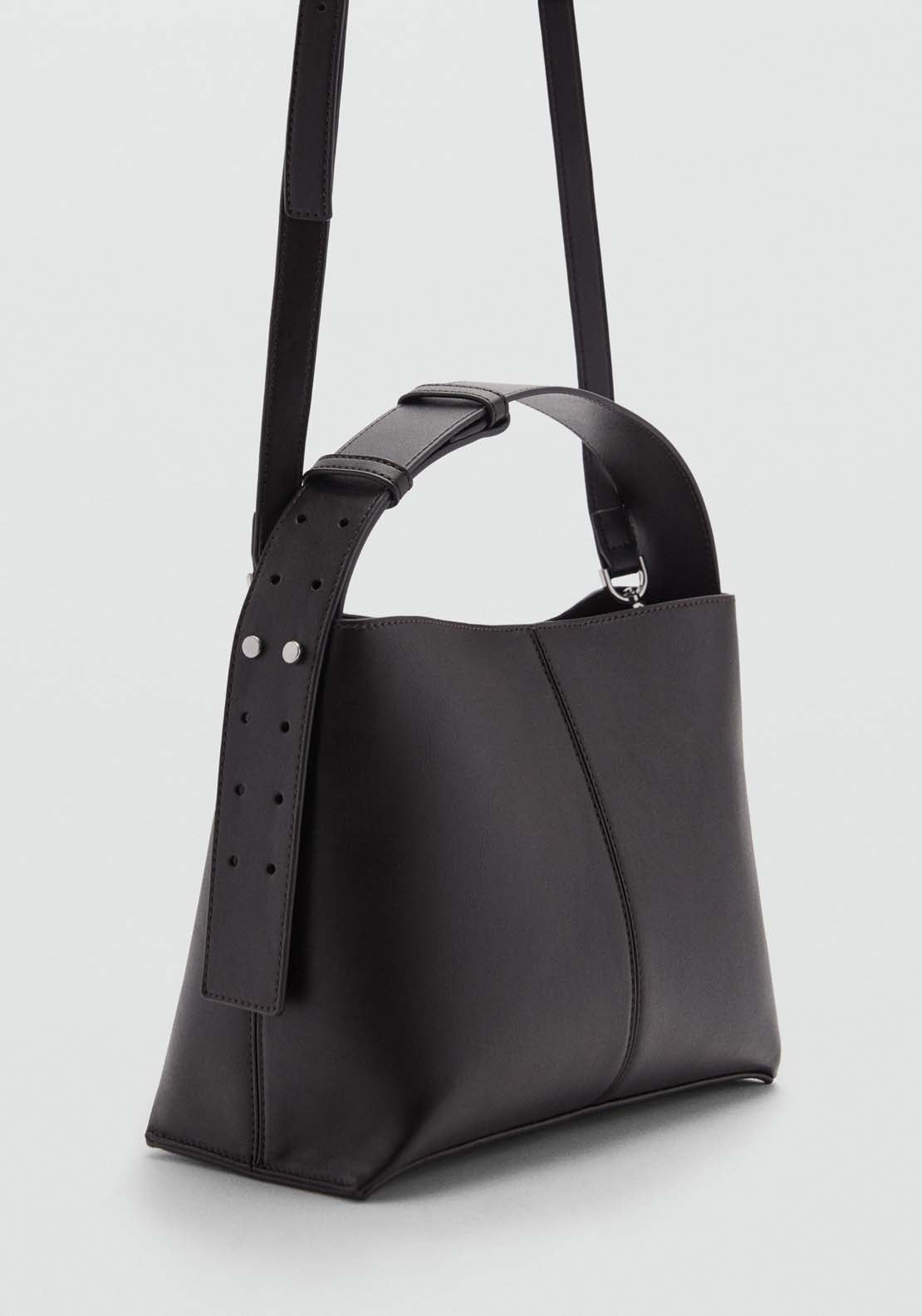 Mango Shopper shoulder bag - Dark Brown 1 Shaws Department Stores