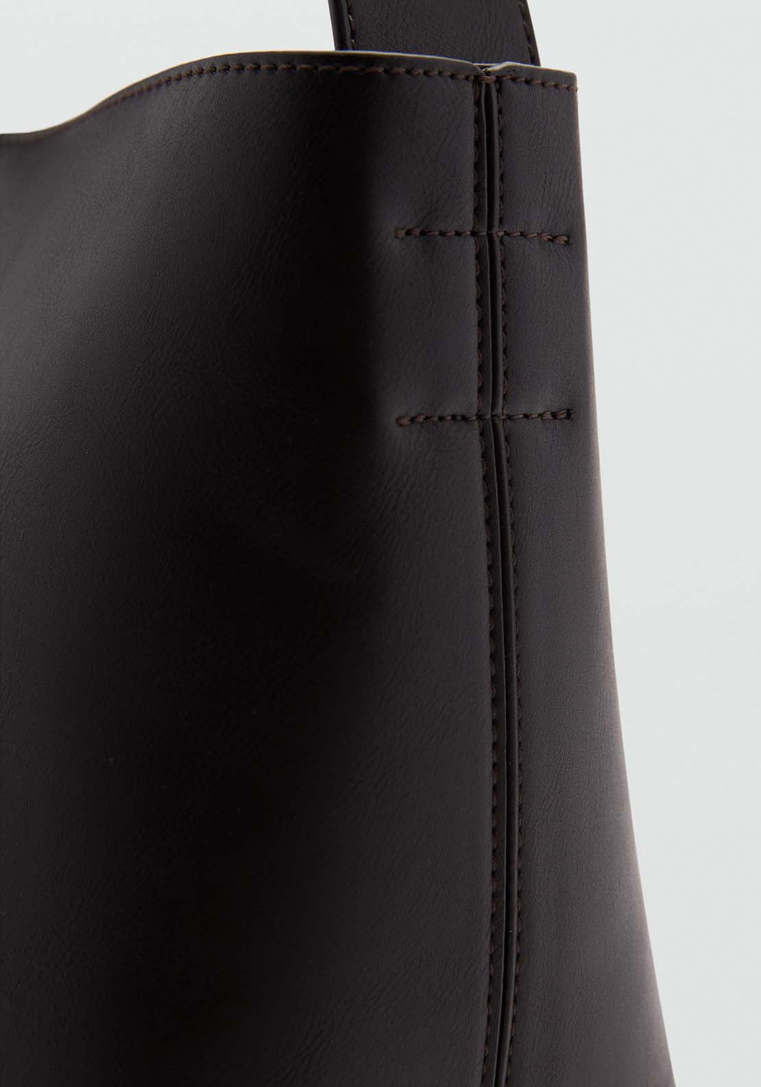 Mango Shopper shoulder bag - Dark Brown 5 Shaws Department Stores