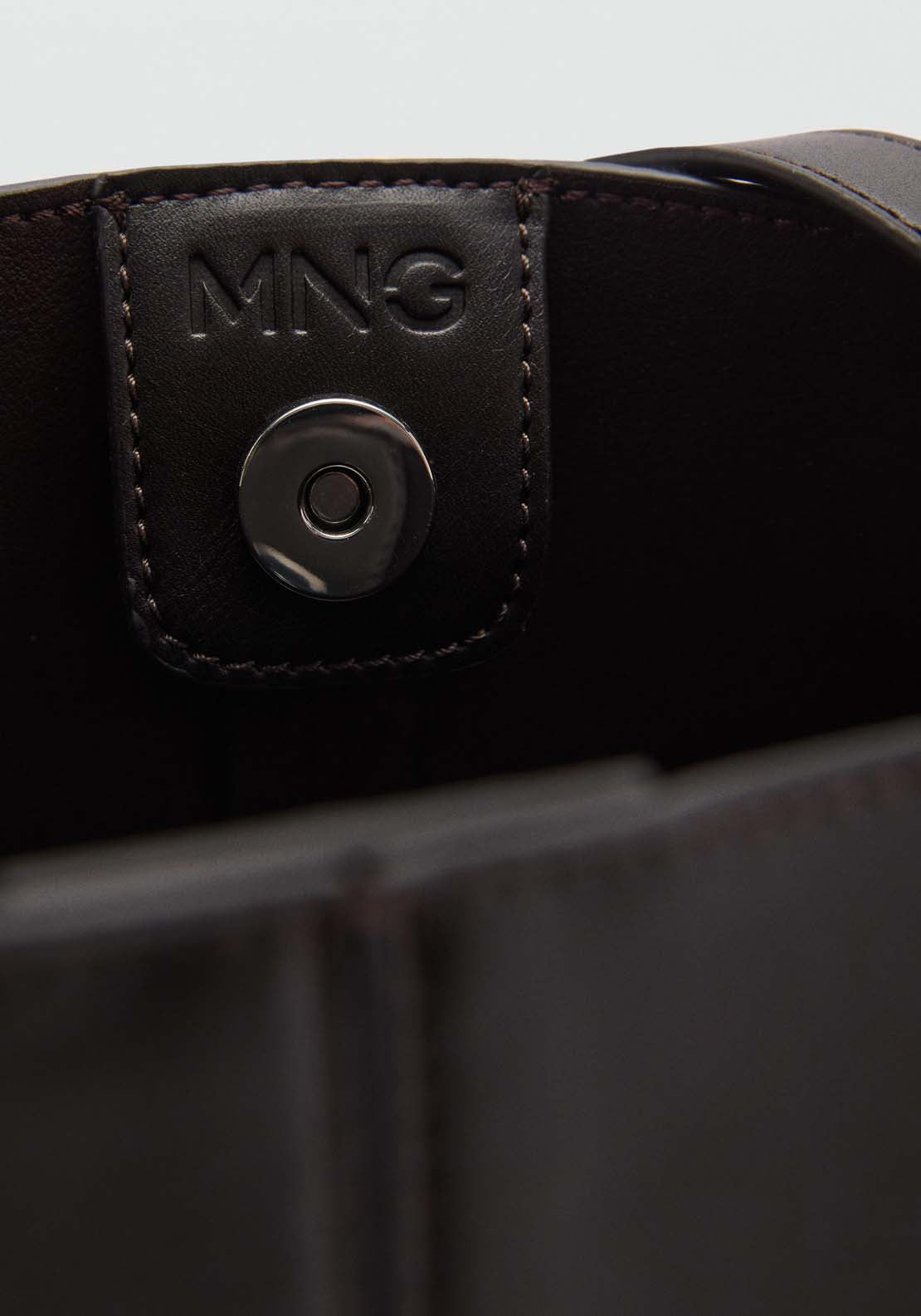Mango Shopper shoulder bag - Dark Brown 3 Shaws Department Stores