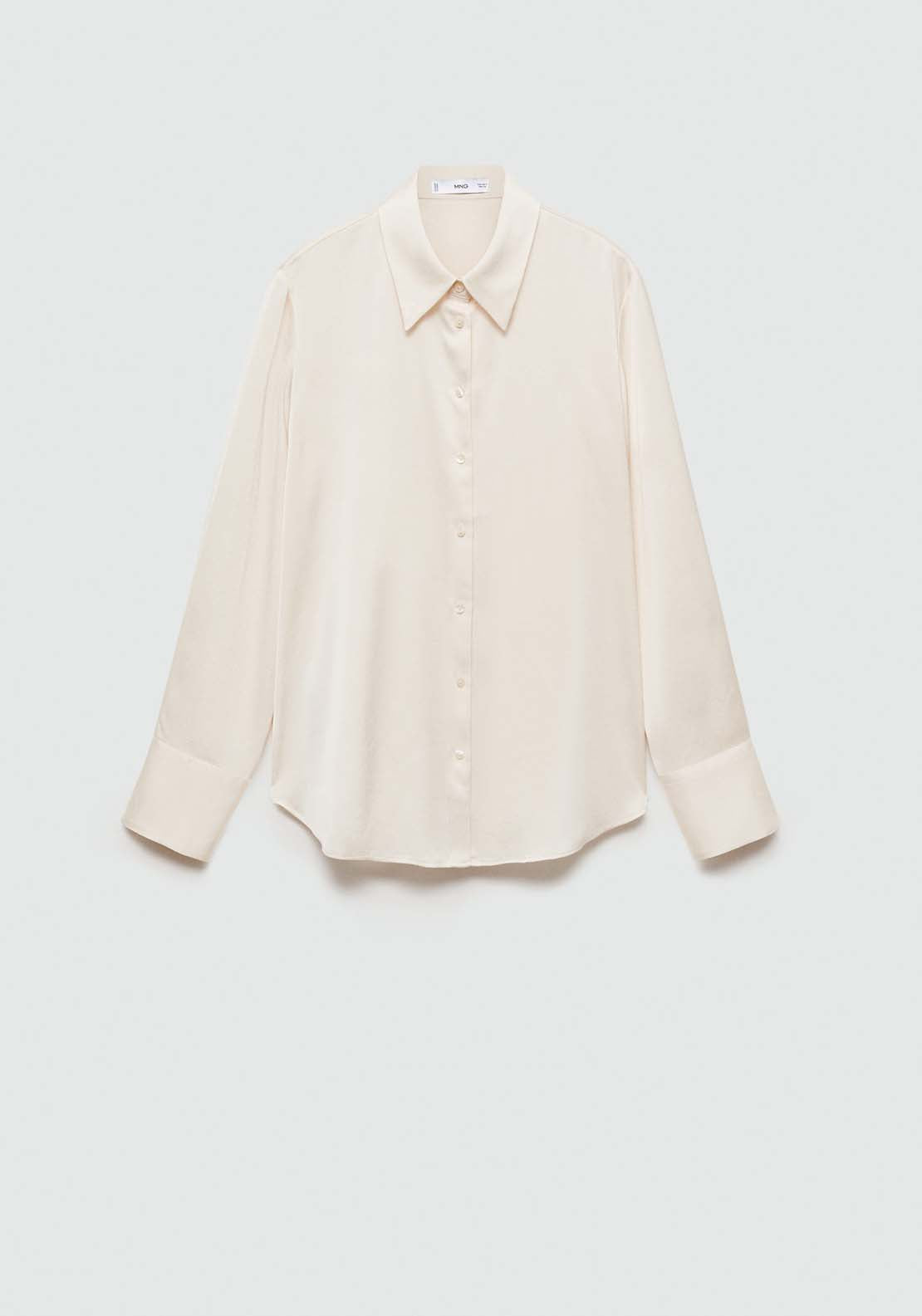 Mango Satin finish flowy shirt - Natural 8 Shaws Department Stores