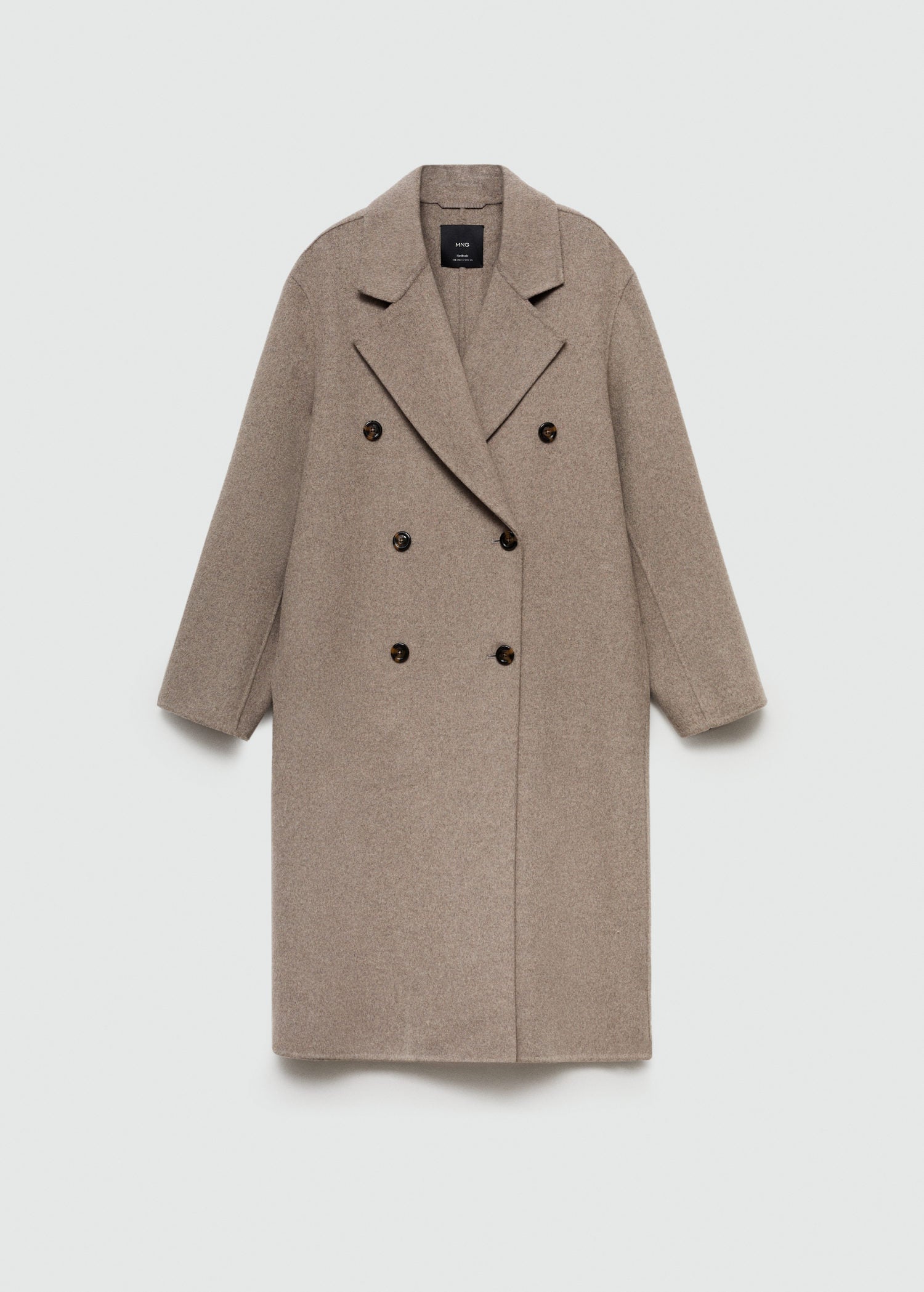 Mango Handmade oversized wool coat - Medium Brown 7 Shaws Department Stores