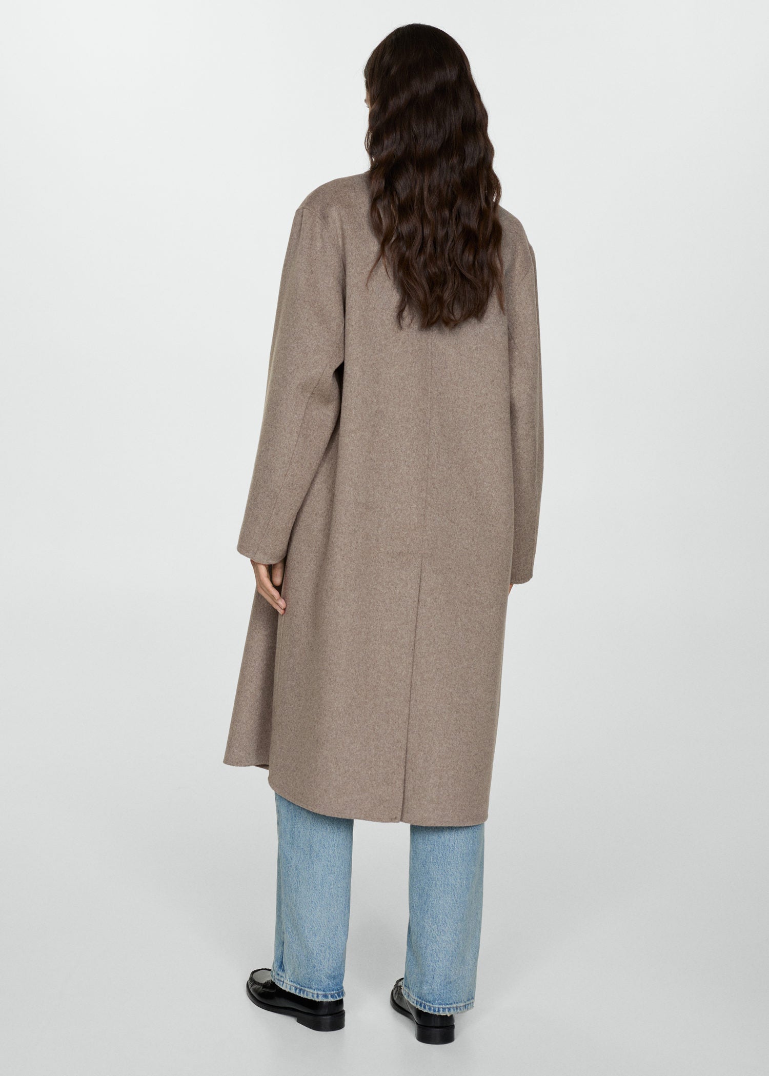 Mango Handmade oversized wool coat - Medium Brown 5 Shaws Department Stores