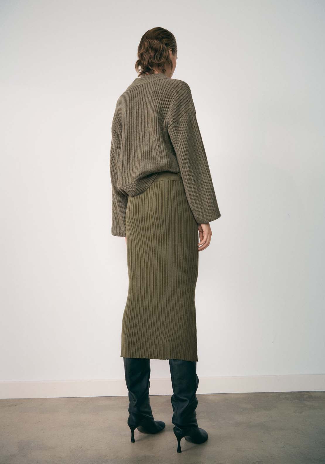 Mango Buttons detail knit sweater - Beige/khaki 4 Shaws Department Stores