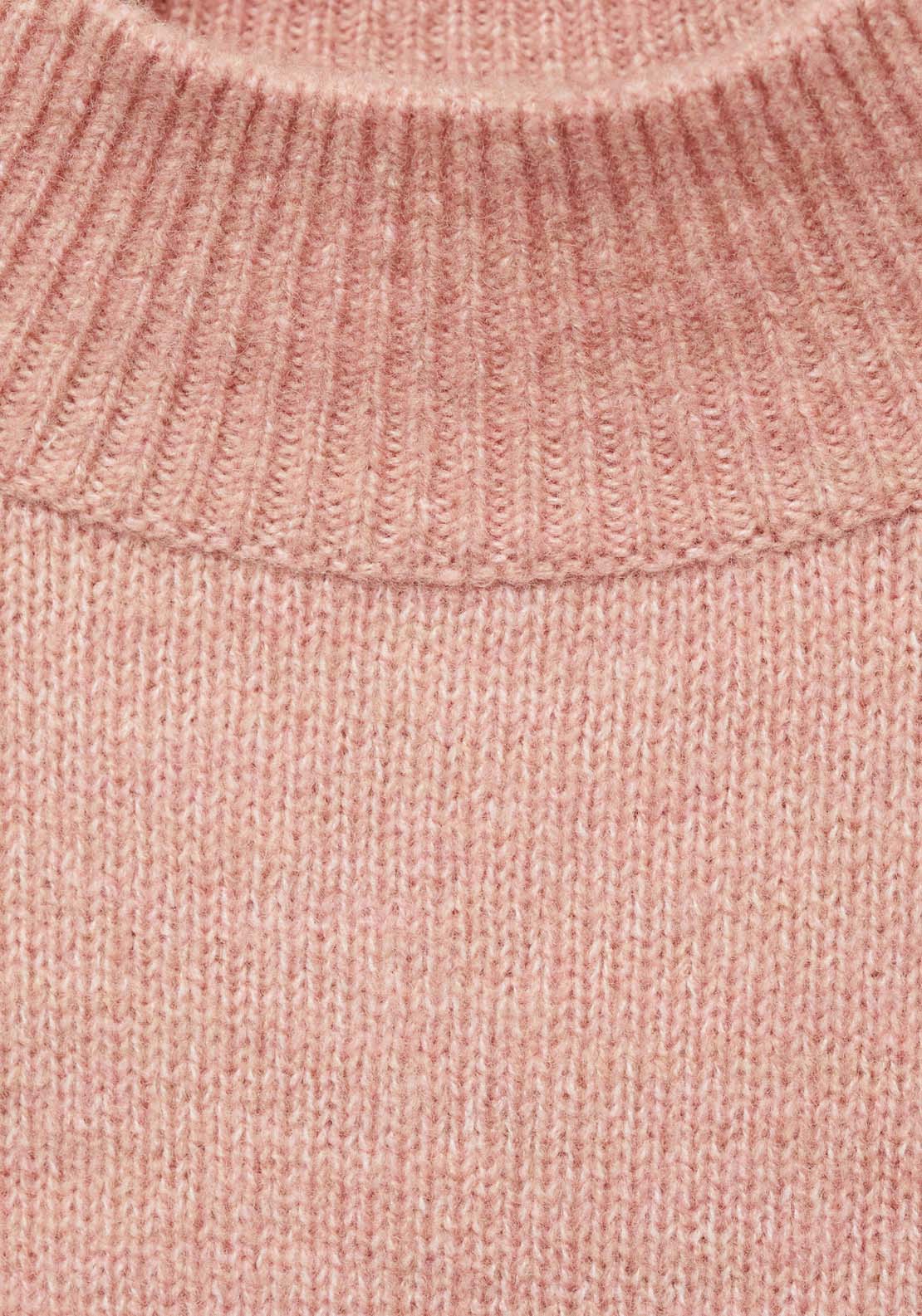 Mango Perkins-neck short-sleeved sweater - Light/pastel Pink 6 Shaws Department Stores
