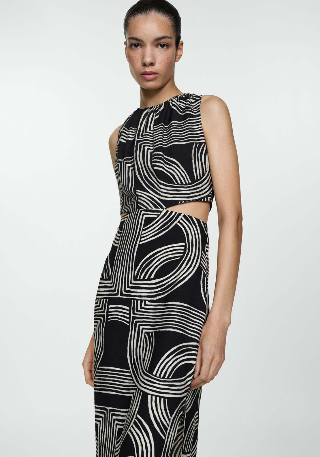 Mango Printed dress with openings 4 Shaws Department Stores