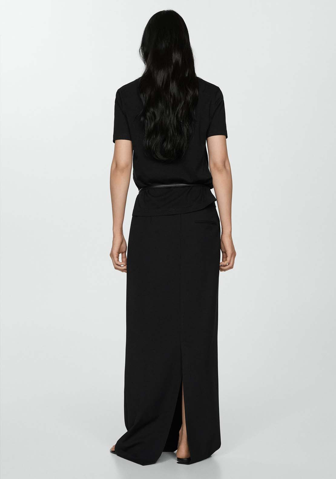 Mango Short-sleeved cotton t-shirt - Black 3 Shaws Department Stores