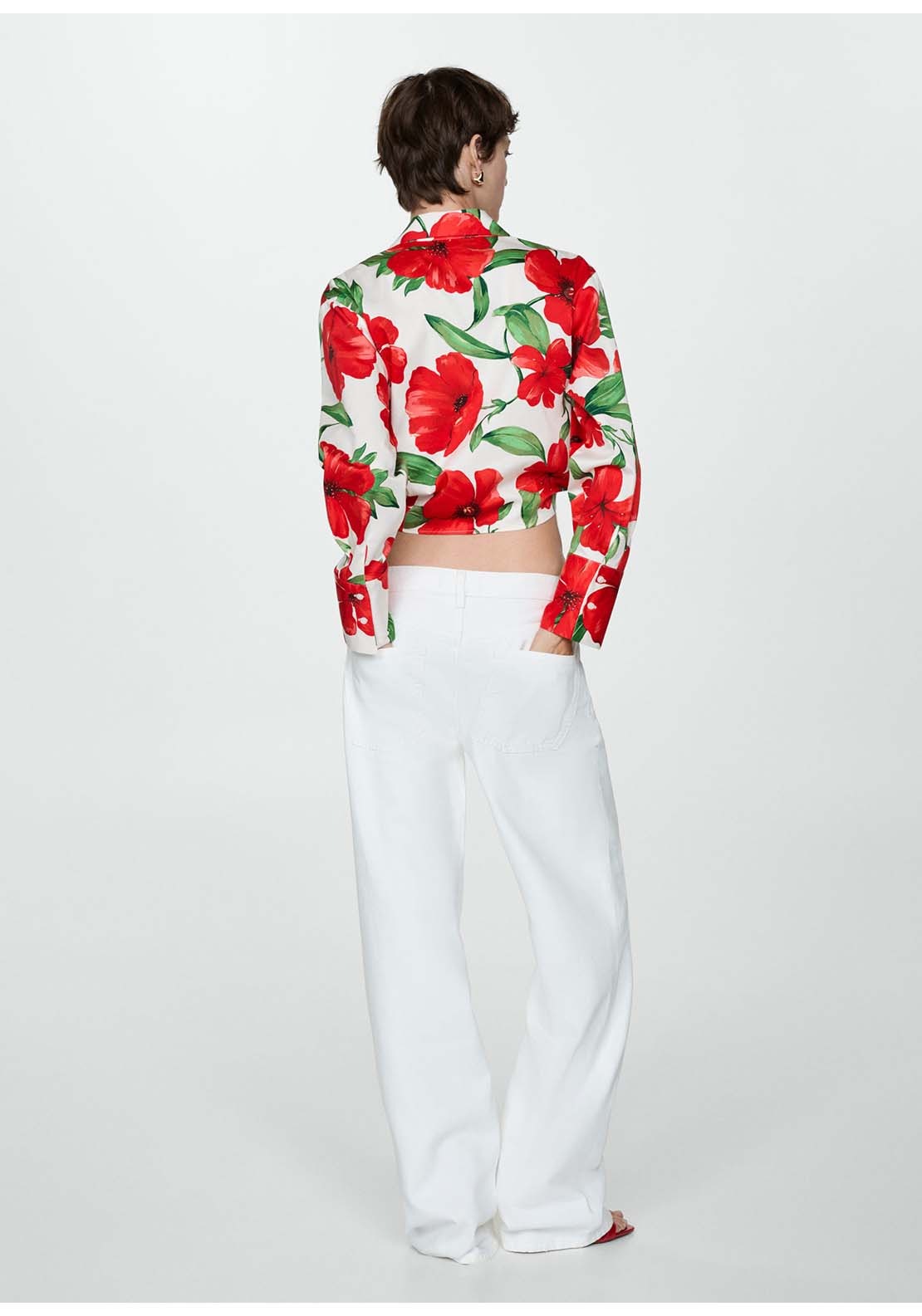 Mango Bow printed shirt - Red 4 Shaws Department Stores