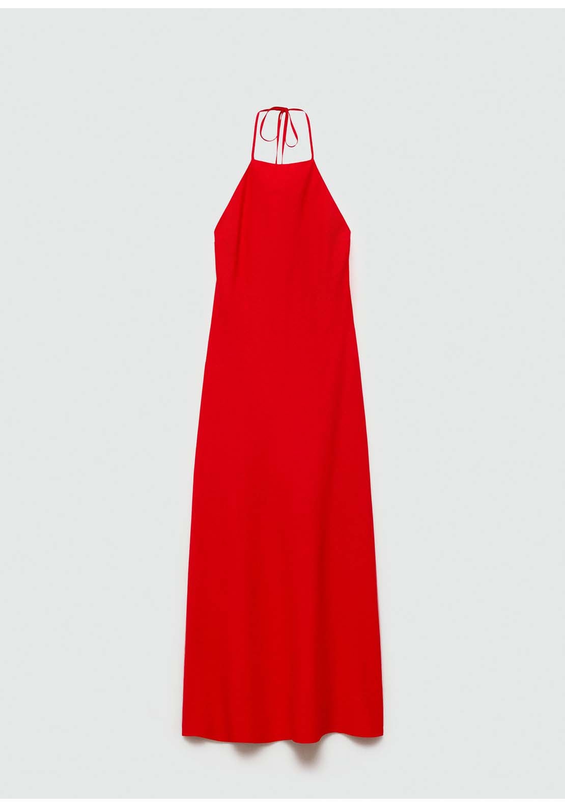 Mango Halter neck linen dress - Red 8 Shaws Department Stores