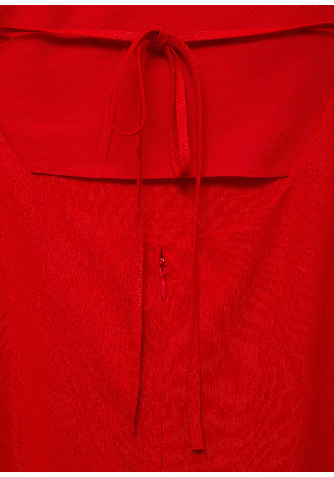 Mango Halter neck linen dress - Red 6 Shaws Department Stores