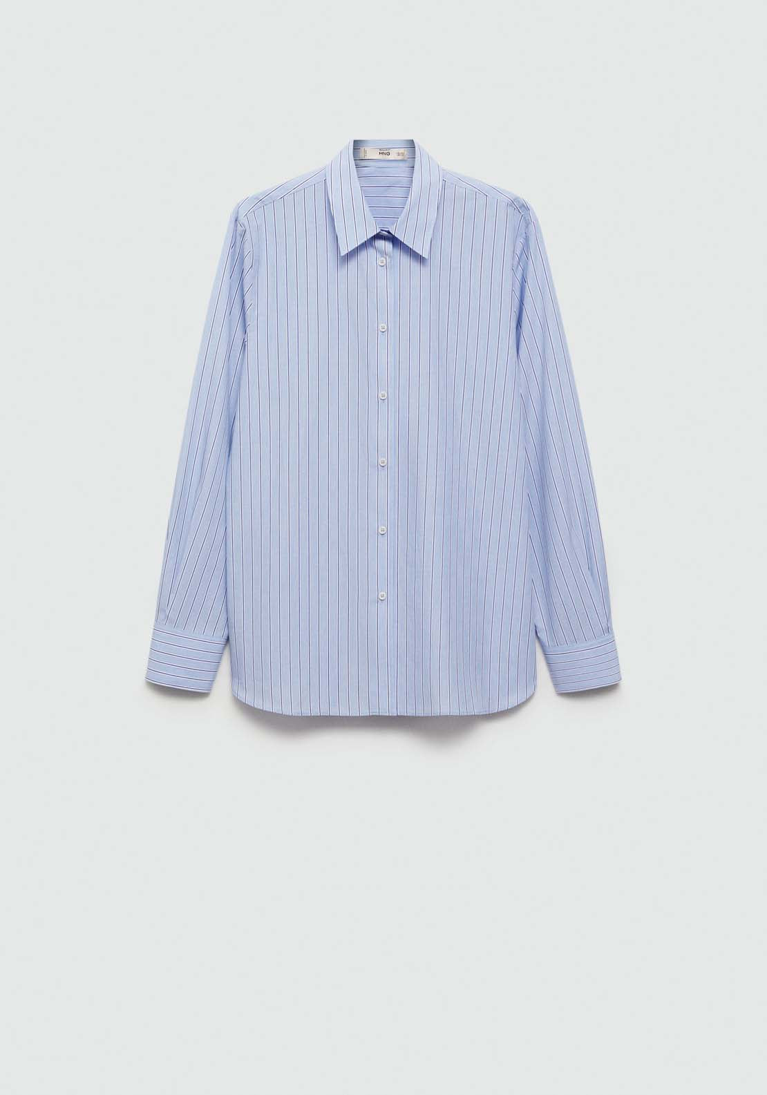 Mango Regular cotton lyocell-blend shirt - Light/pastel Blue 6 Shaws Department Stores