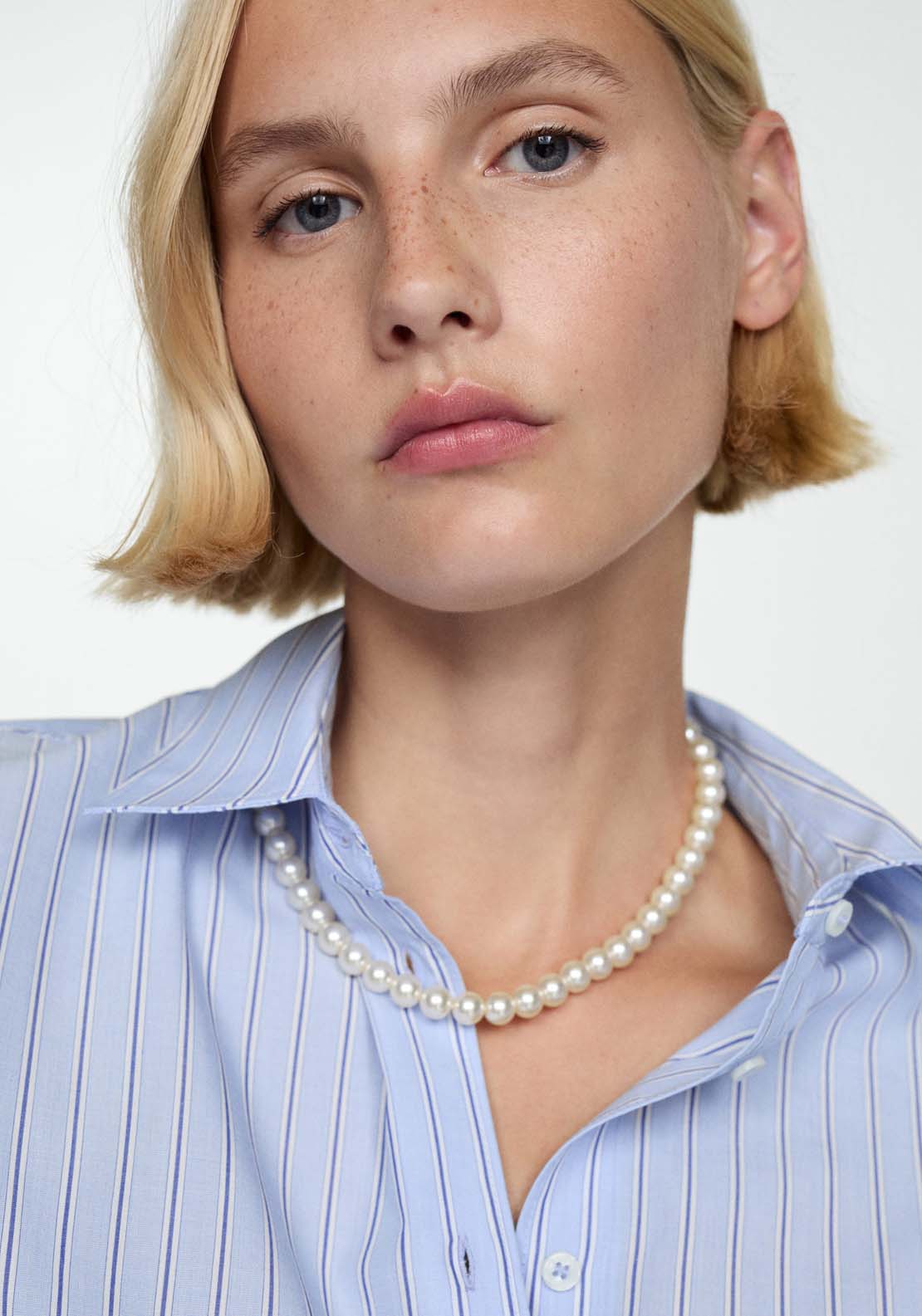 Mango Regular cotton lyocell-blend shirt - Light/pastel Blue 2 Shaws Department Stores