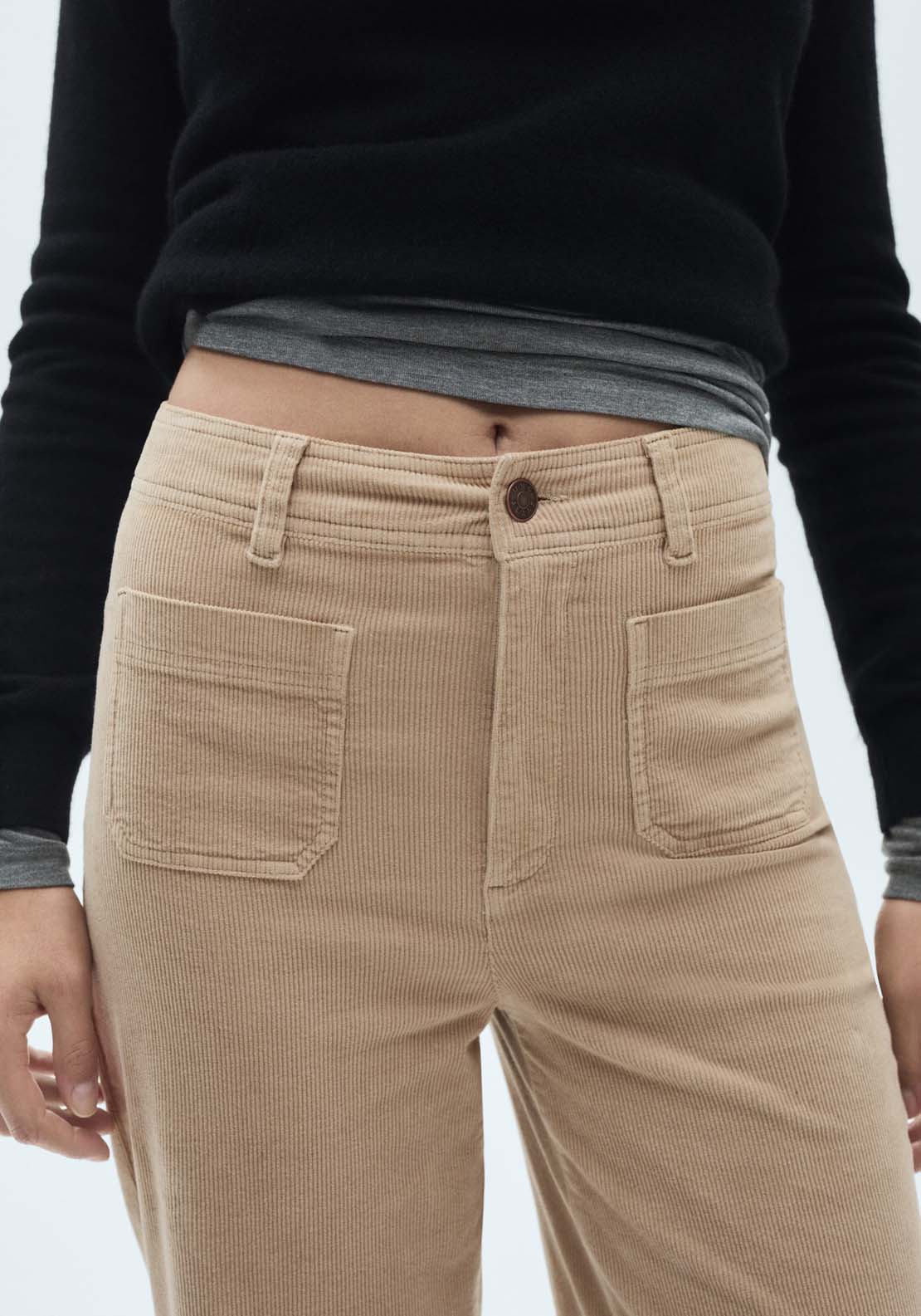 Mango Catherin culotte corduroy trousers - Light Beige 4 Shaws Department Stores