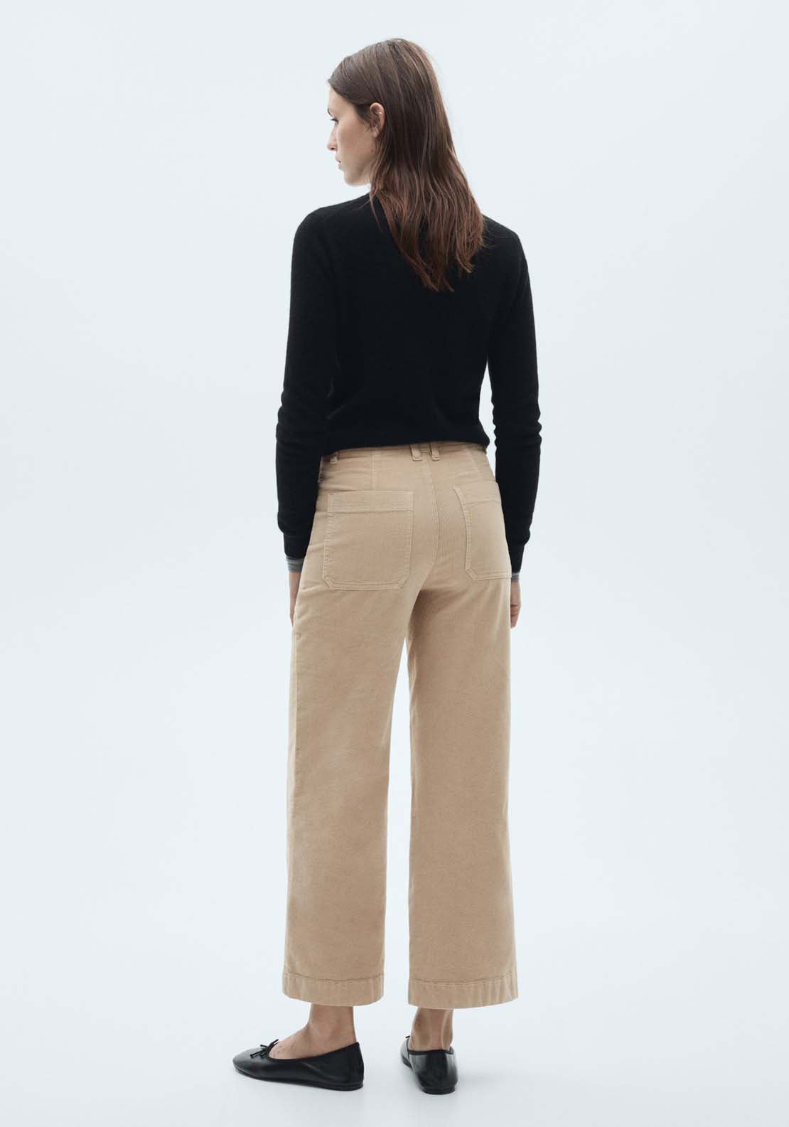 Mango Catherin culotte corduroy trousers - Light Beige 3 Shaws Department Stores