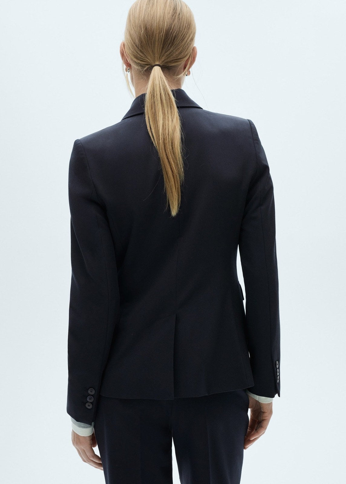 Mango Fitted suit jacket - Navy 3 Shaws Department Stores