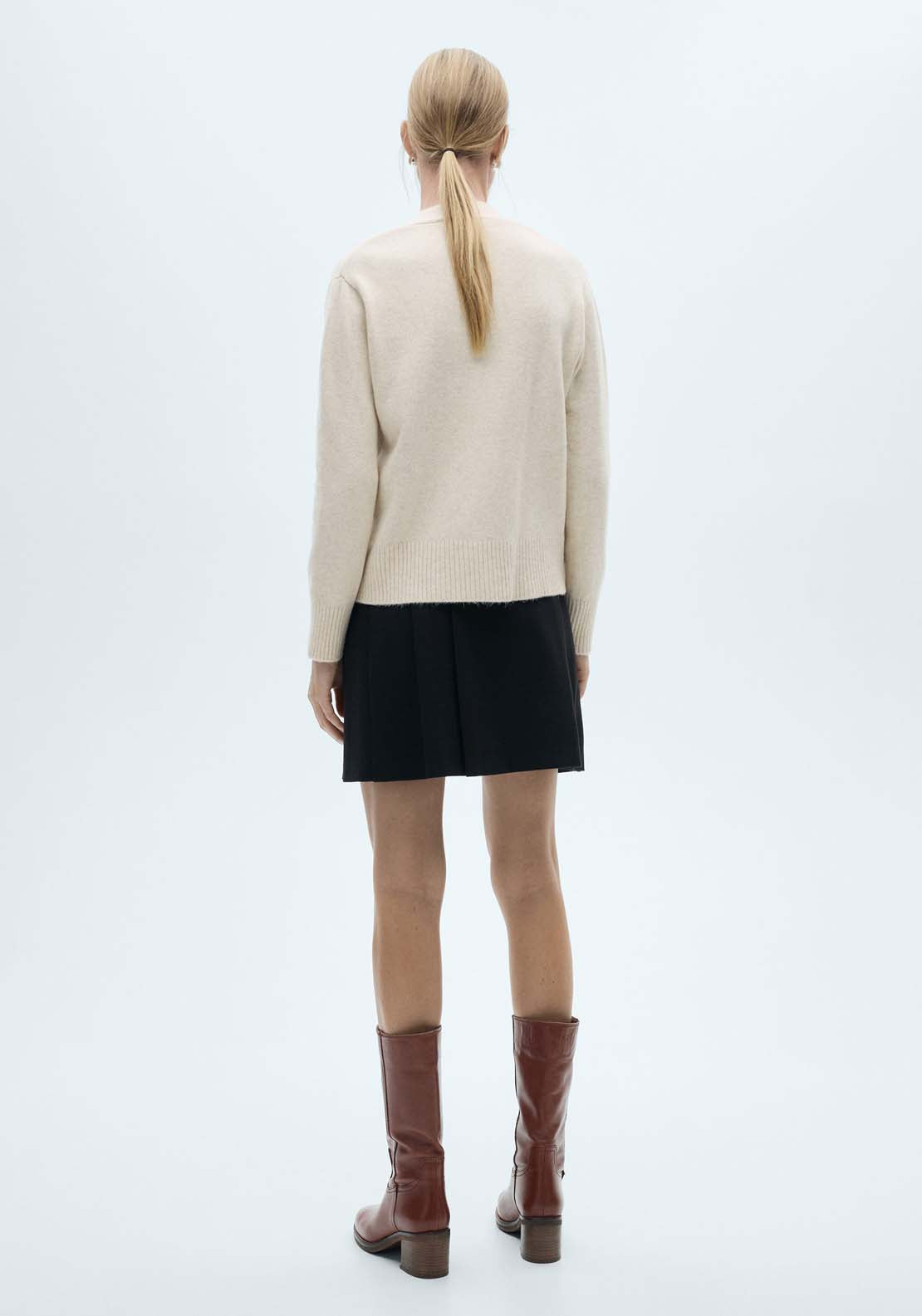Mango Button knit cardigan - Light/pastel Brown 4 Shaws Department Stores