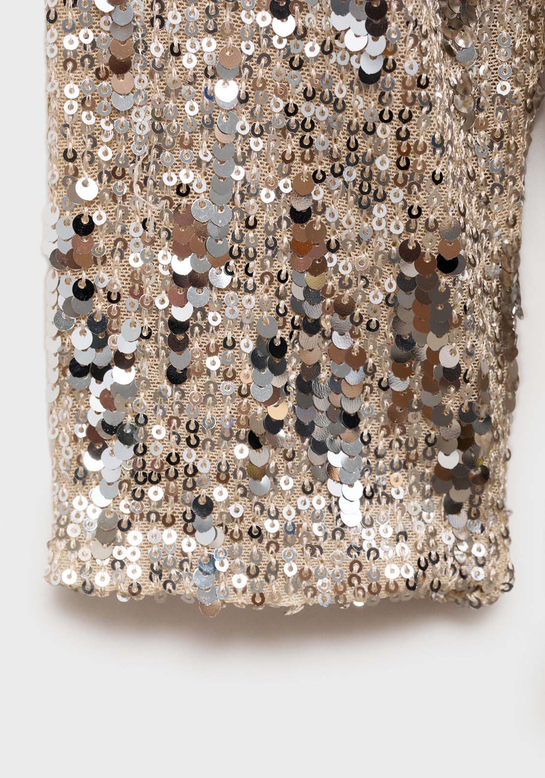 Mango Sequin shoulder pads dress - Silver 6 Shaws Department Stores