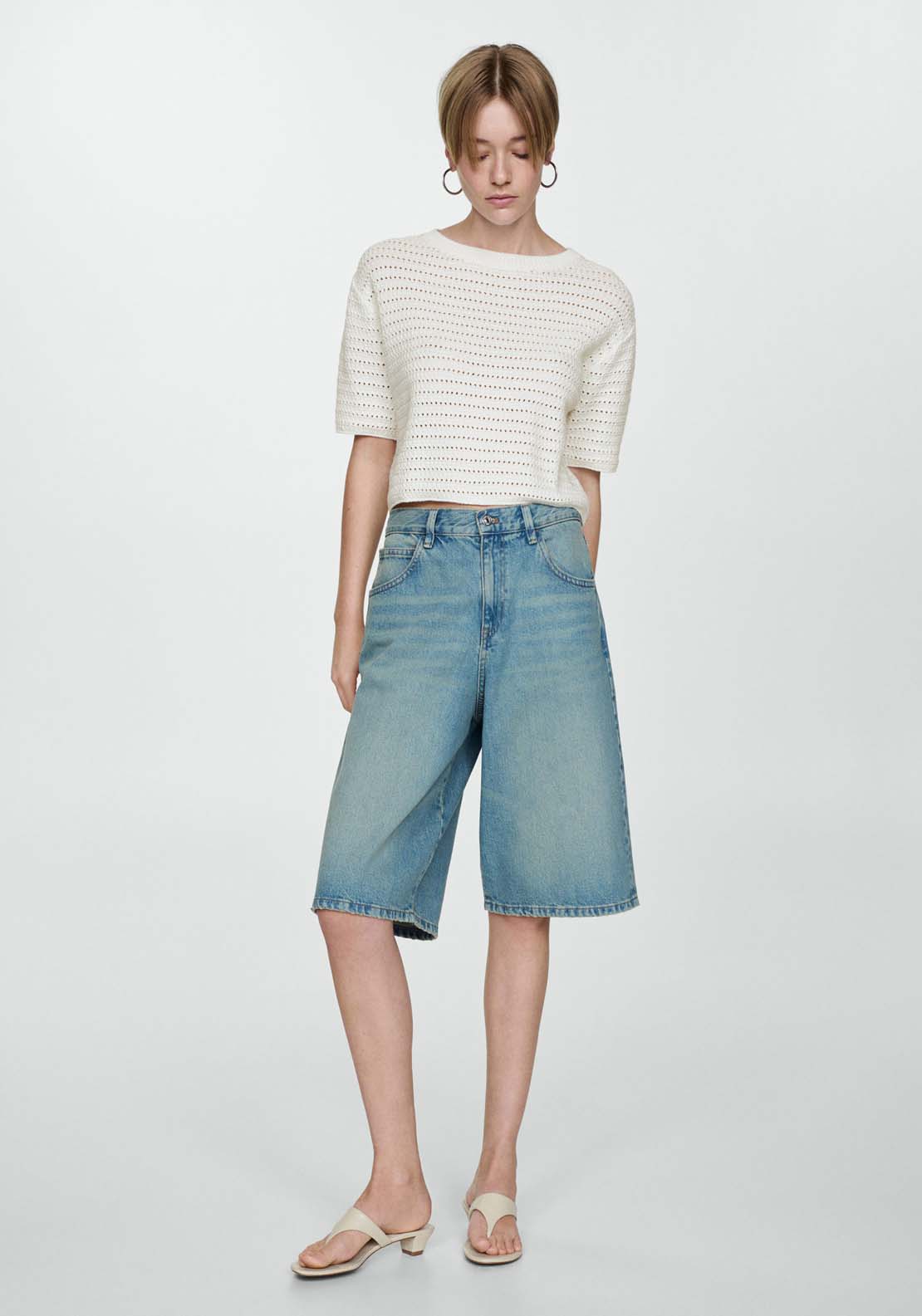 Mango Knitted sweater with openwork details 2 Shaws Department Stores