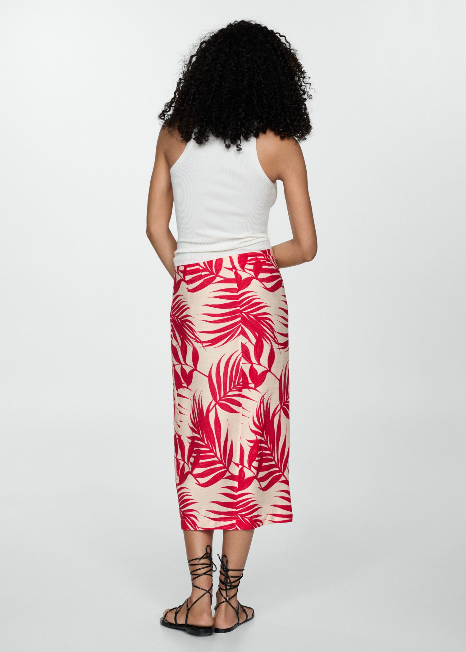 Mango Printed skirt with slit 2 Shaws Department Stores