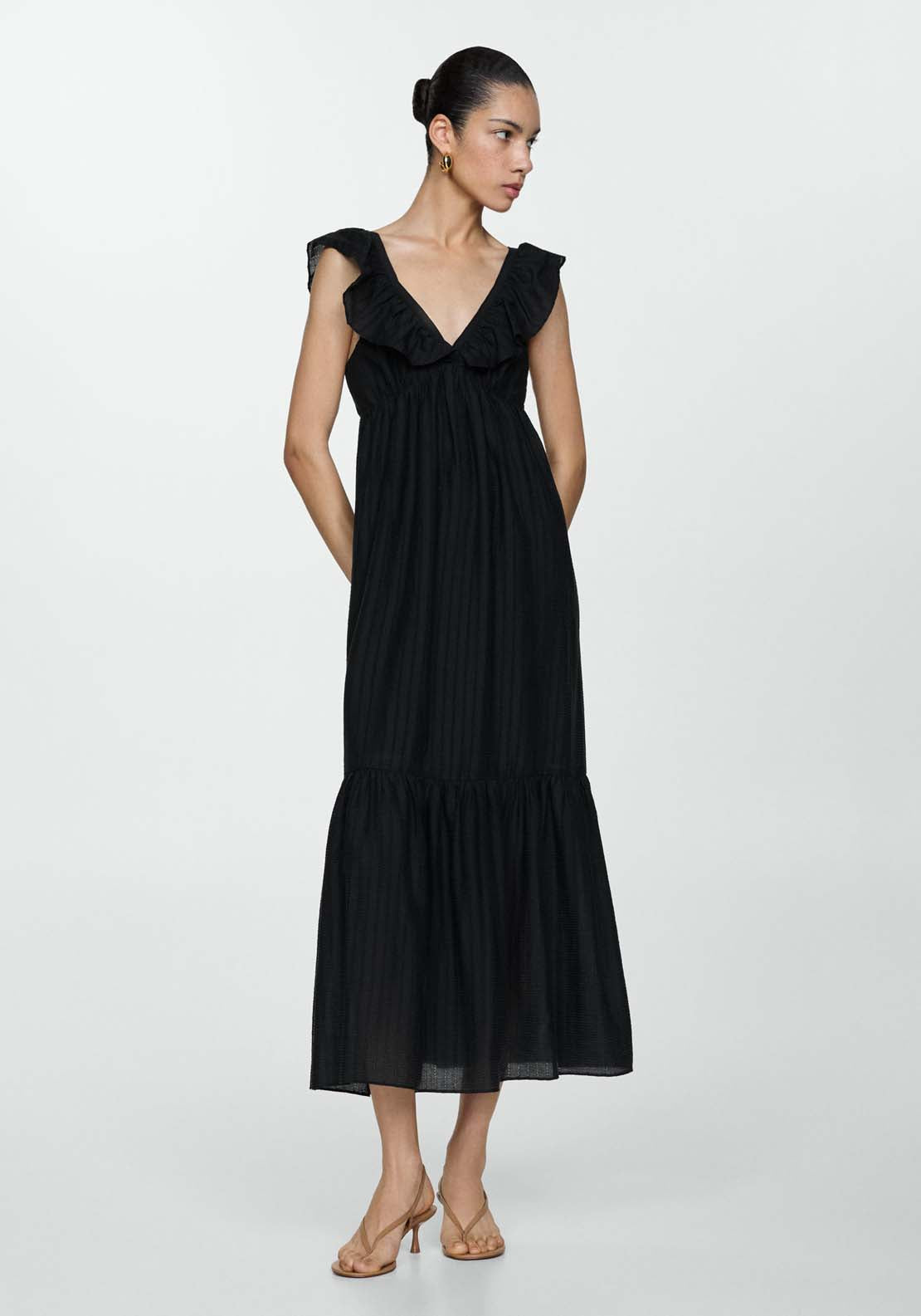 Mango Ruffled printed dress 1 Shaws Department Stores
