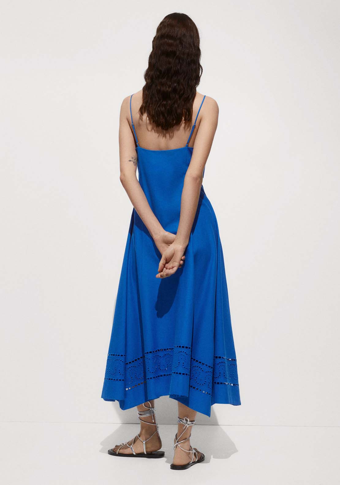 Mango Embroidered dress with turn-down neckline 2 Shaws Department Stores