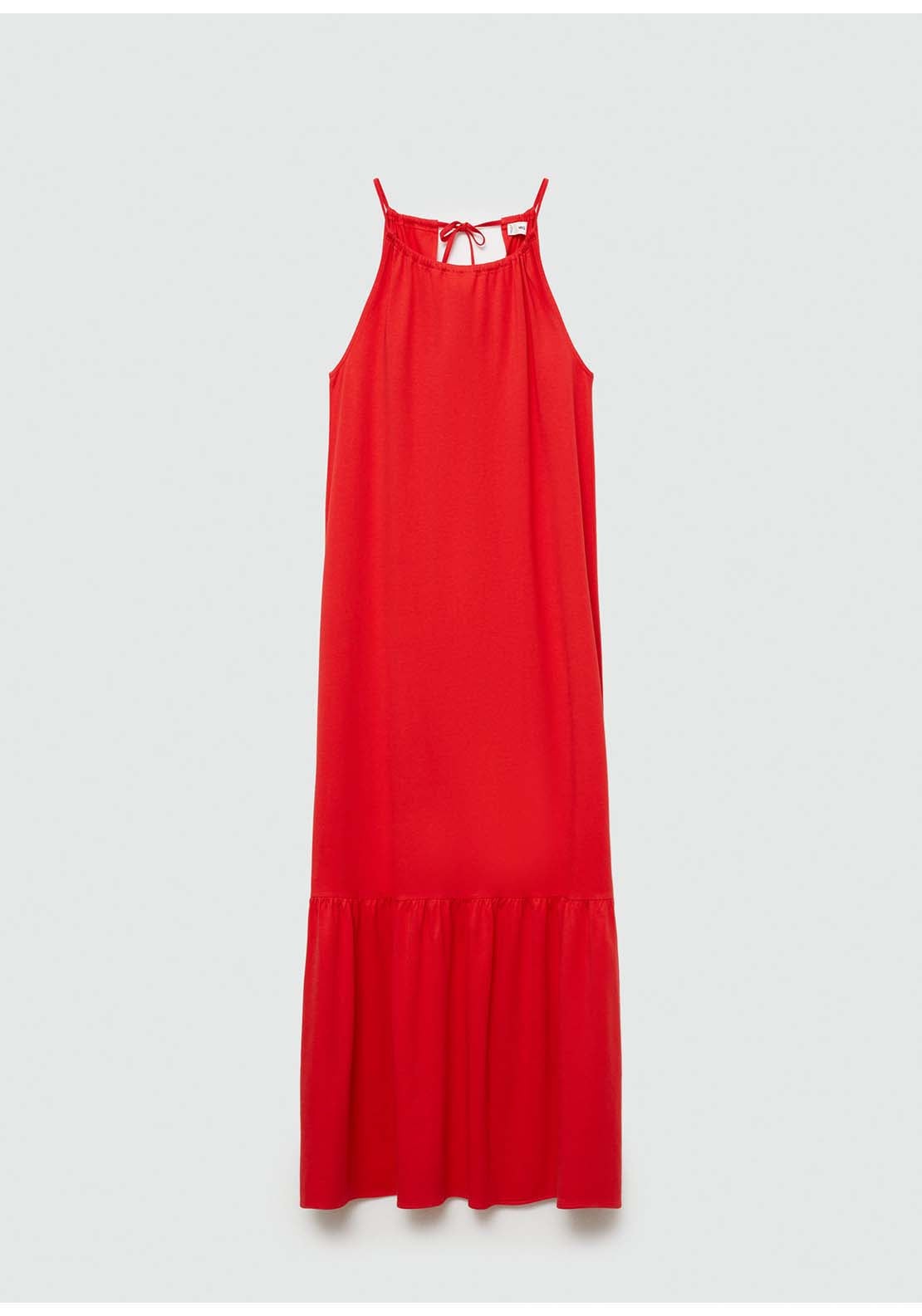 Mango Long cotton dress - Red 8 Shaws Department Stores