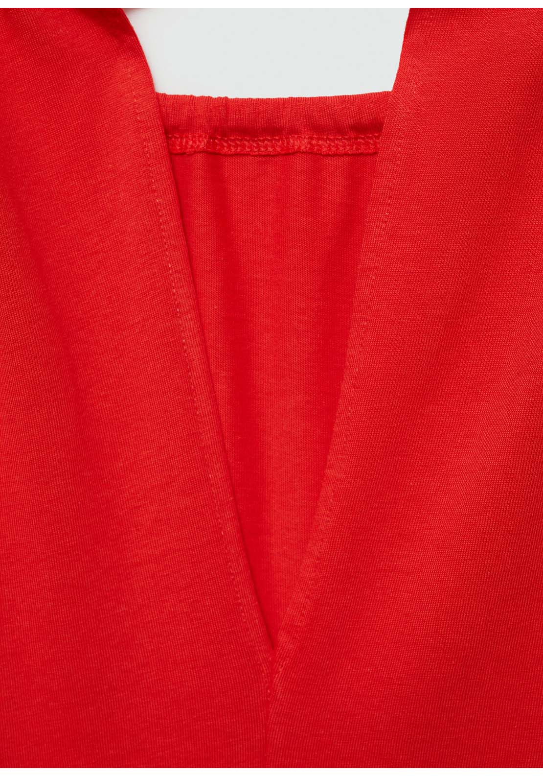 Mango Long cotton dress - Red 6 Shaws Department Stores