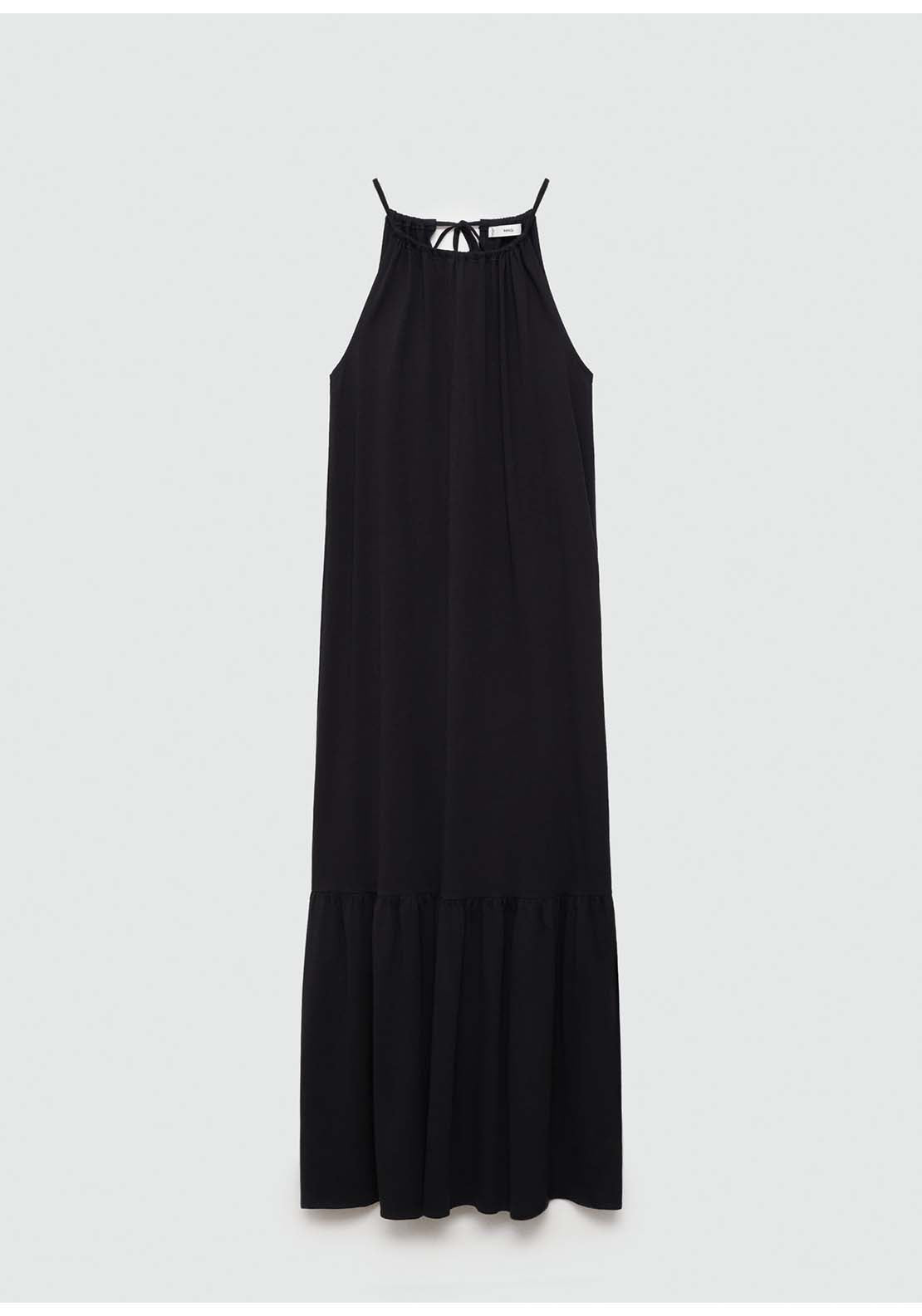 Mango Long cotton dress - Black 8 Shaws Department Stores