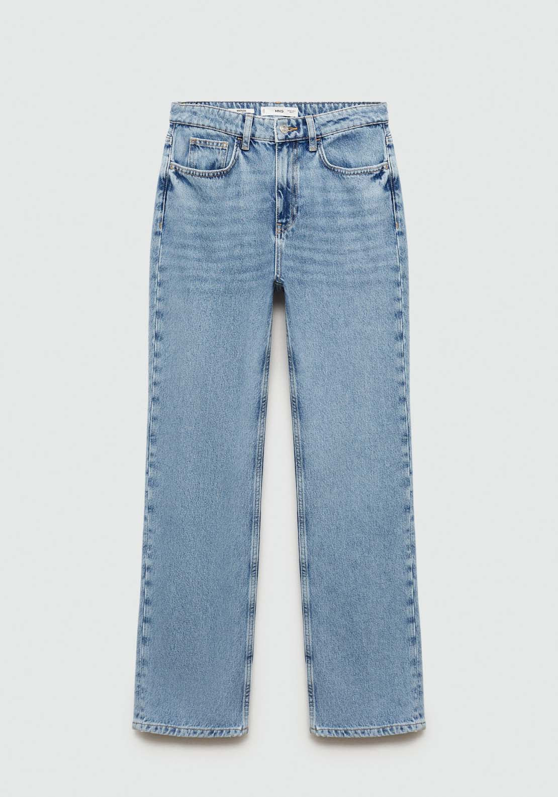 Mango Matilda medium-rise straight-fit jeans - Open Blue 8 Shaws Department Stores