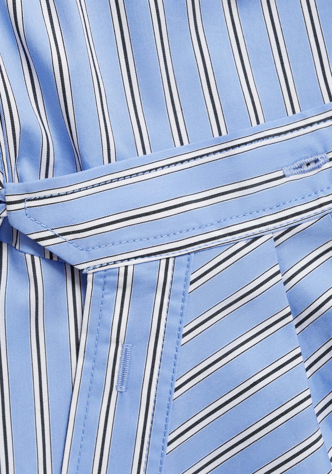Mango Striped wrap shirt dress - Medium Blue 6 Shaws Department Stores