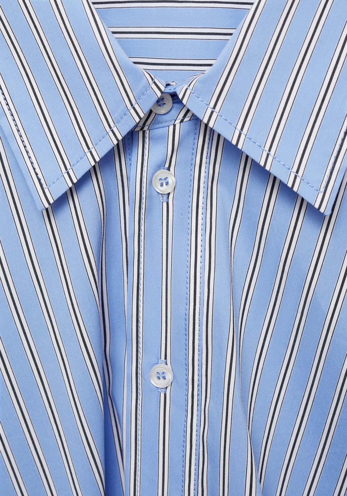 Mango Striped wrap shirt dress - Medium Blue 5 Shaws Department Stores