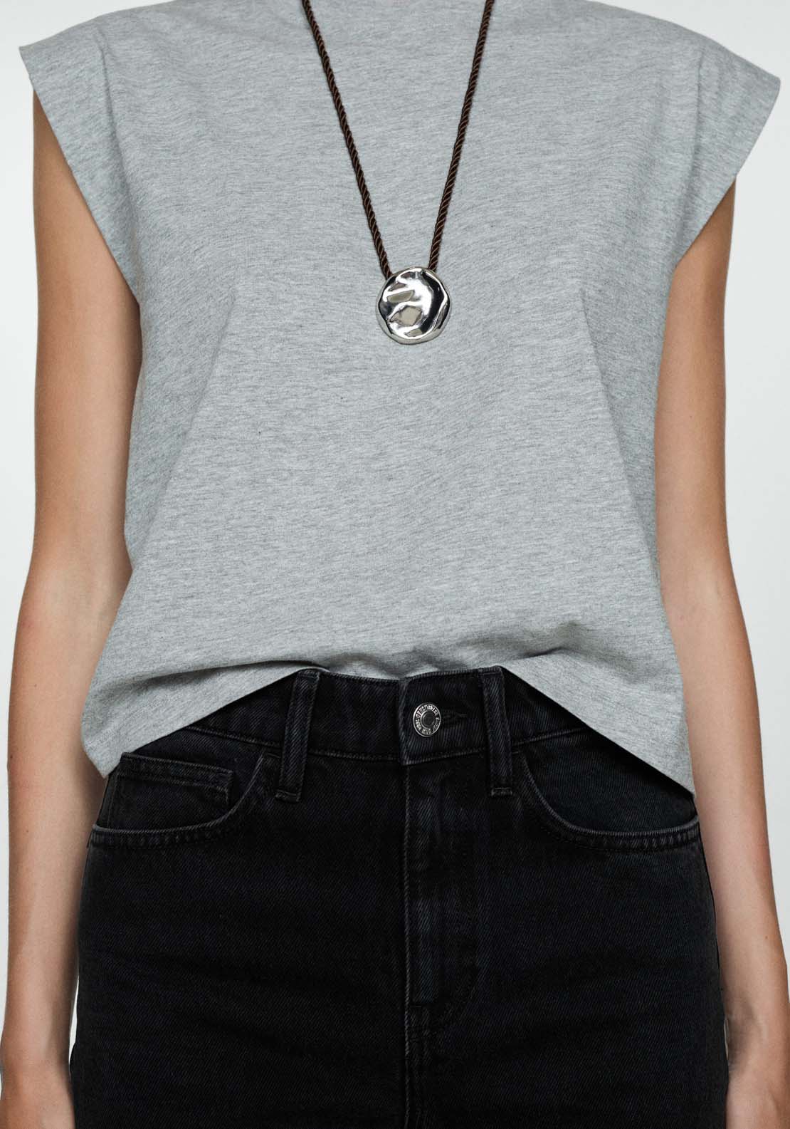 Mango Mid-rise straight jeans - Open Gray 5 Shaws Department Stores