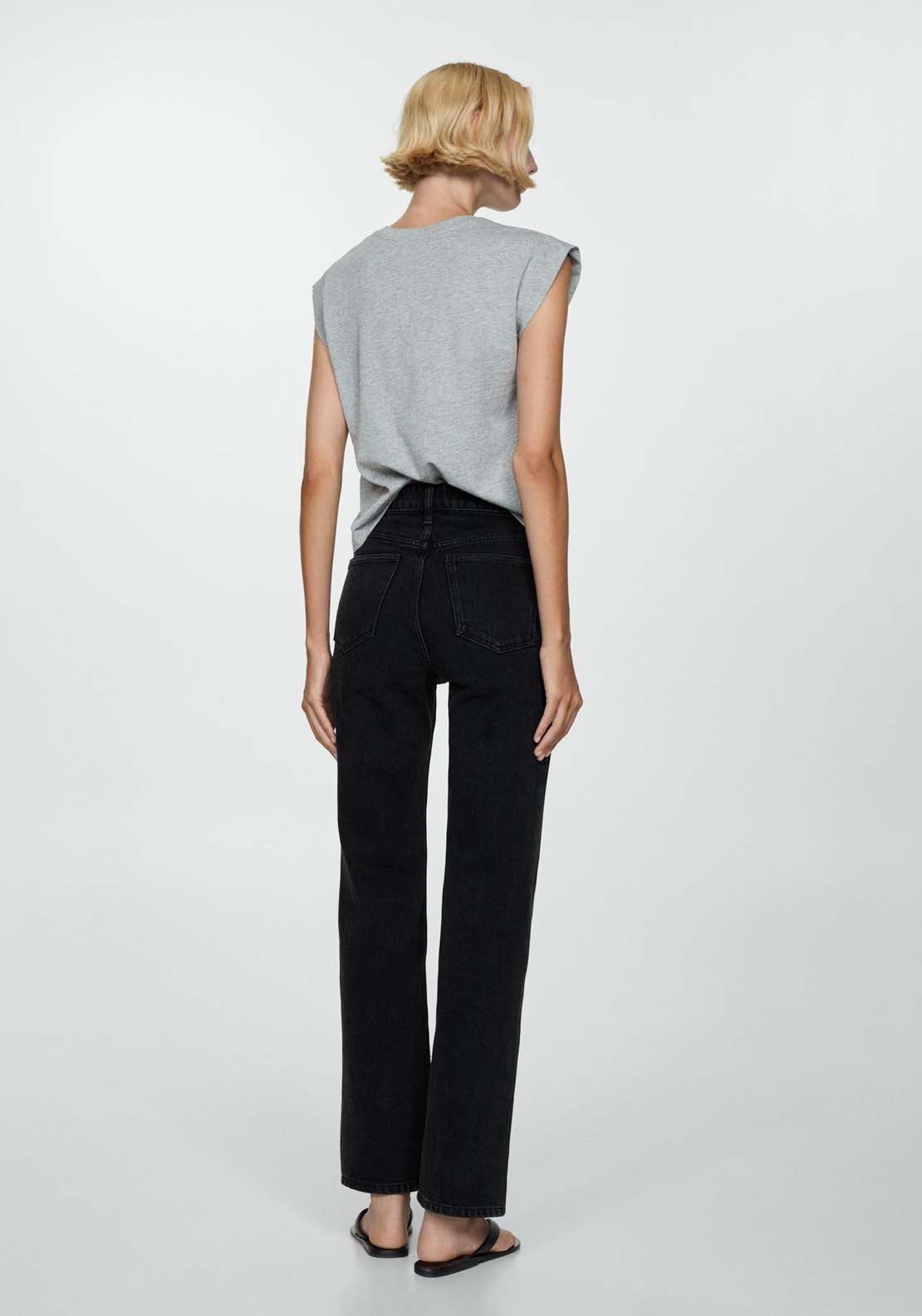 Mango Mid-rise straight jeans - Open Gray 3 Shaws Department Stores